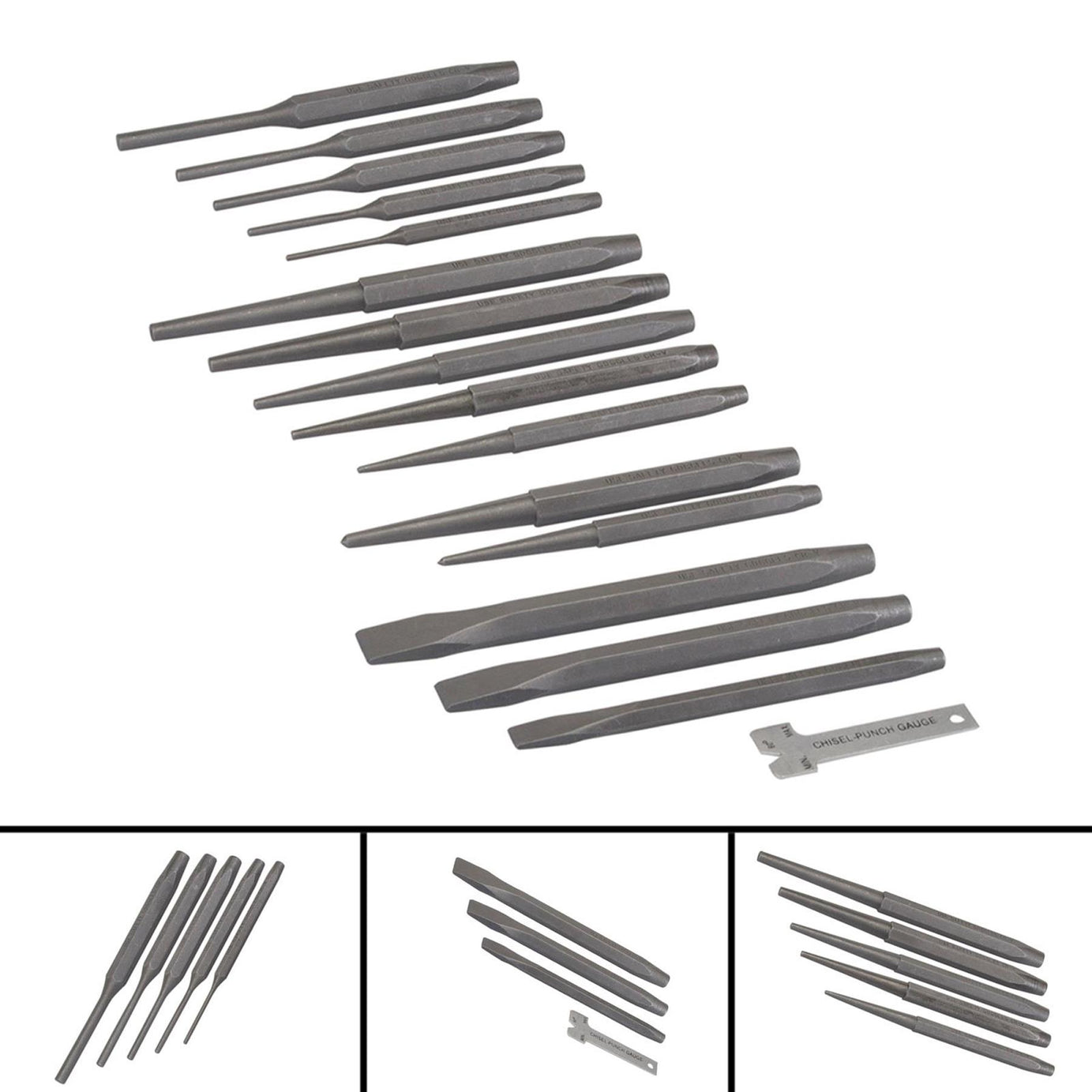 16Pce Punch & Chisel Set Mechanical Engineering Woodwork Carving DIY New
