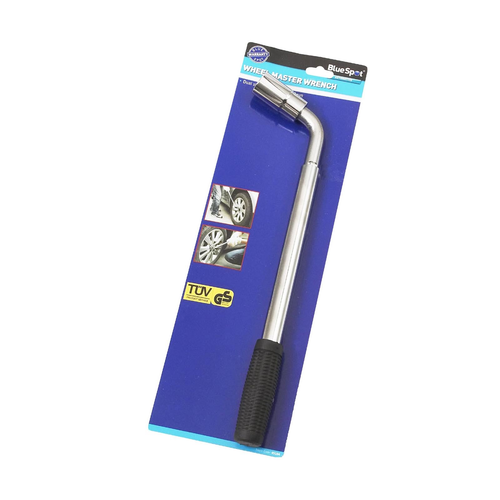 BlueSpot L Type Telescopic Wheel Wrench 540mm Car 17 & 19mm Socket New