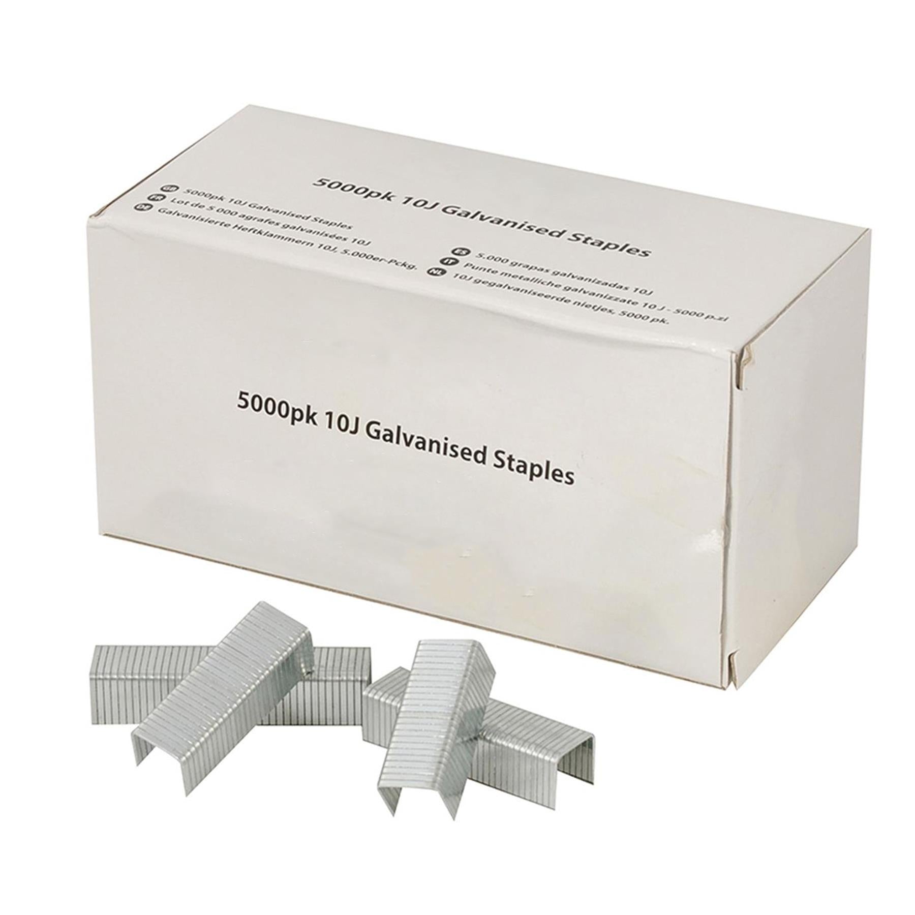 10J Galvanised Staples 5000Pk 11.2 x 10 x 1.17mm For Staple Air & Electric Guns
