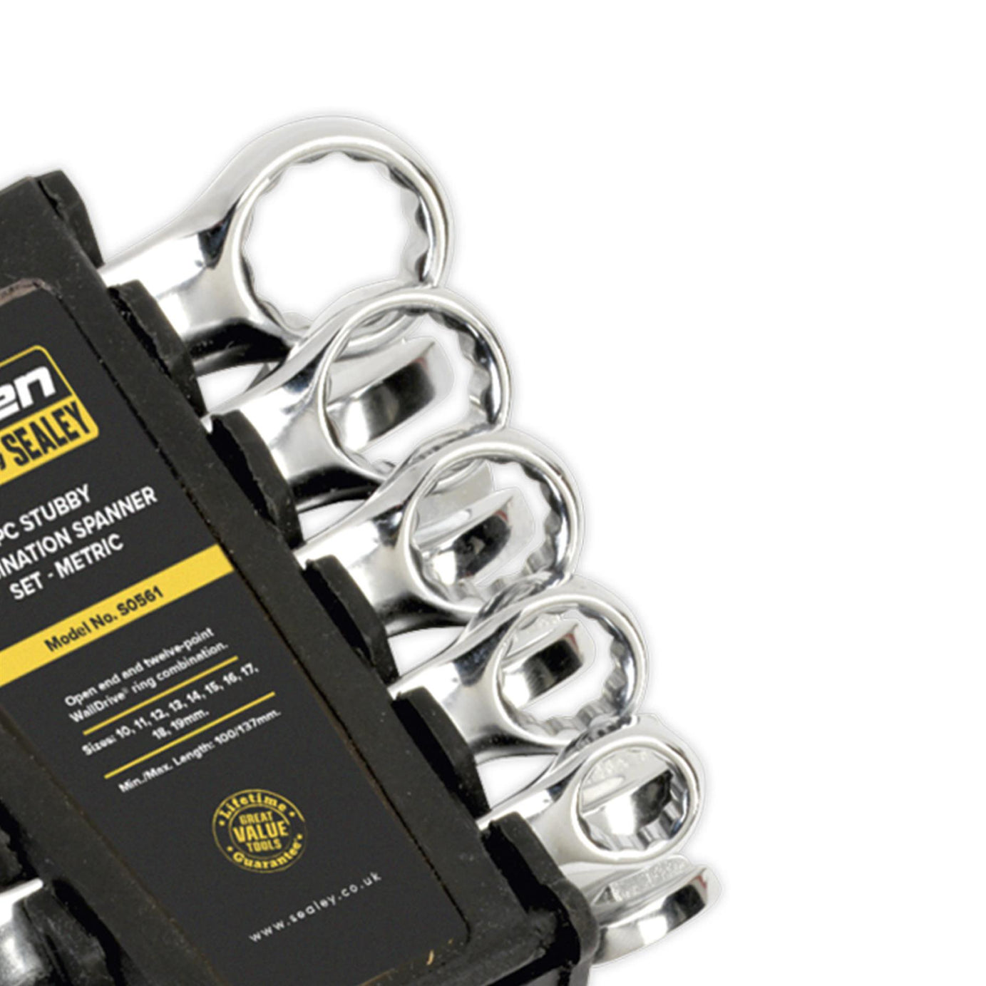 Sealey Combination Spanner Set 10pc Stubby Metric