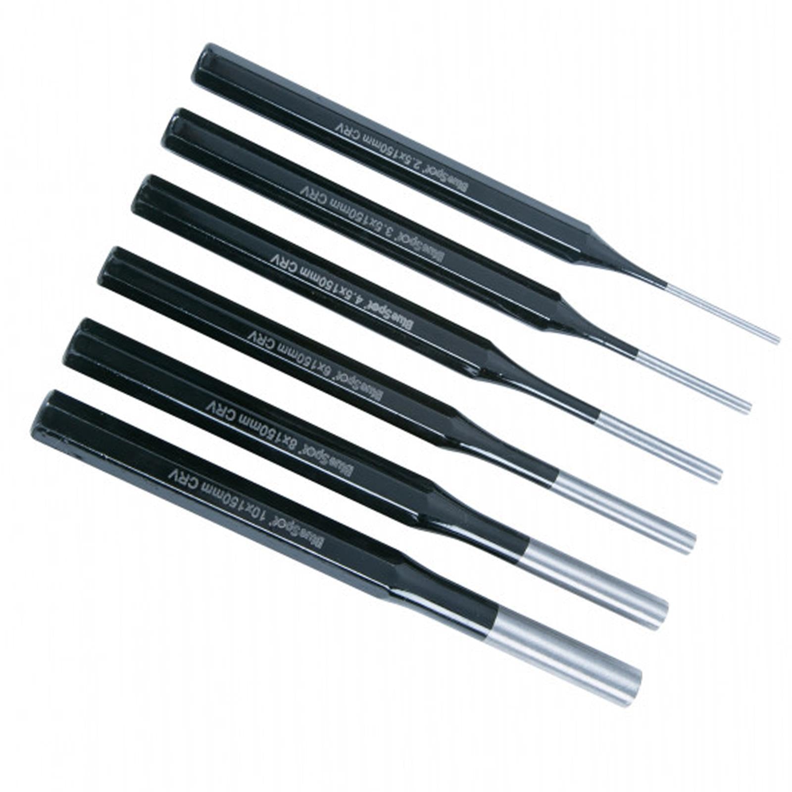 BlueSpot Pin Punch Set 6pce Hand Tools Mechanical Metal Holes Drill Punches New