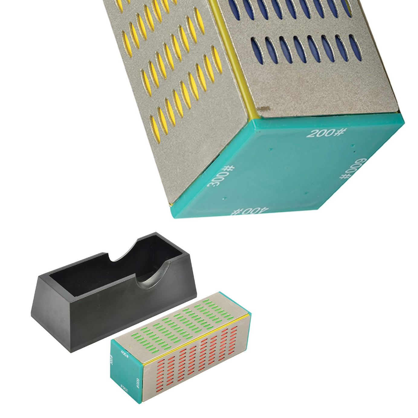 Pro Knife Sharpening Stone 4 Grit Diamond Whetstone Sharpener With Holder New