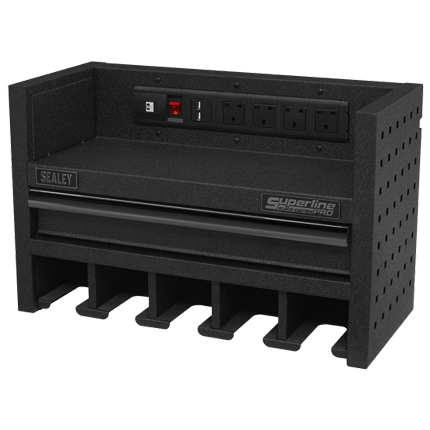 Sealey Power Tool Storage Rack 560mm with Drawer & Power Strip