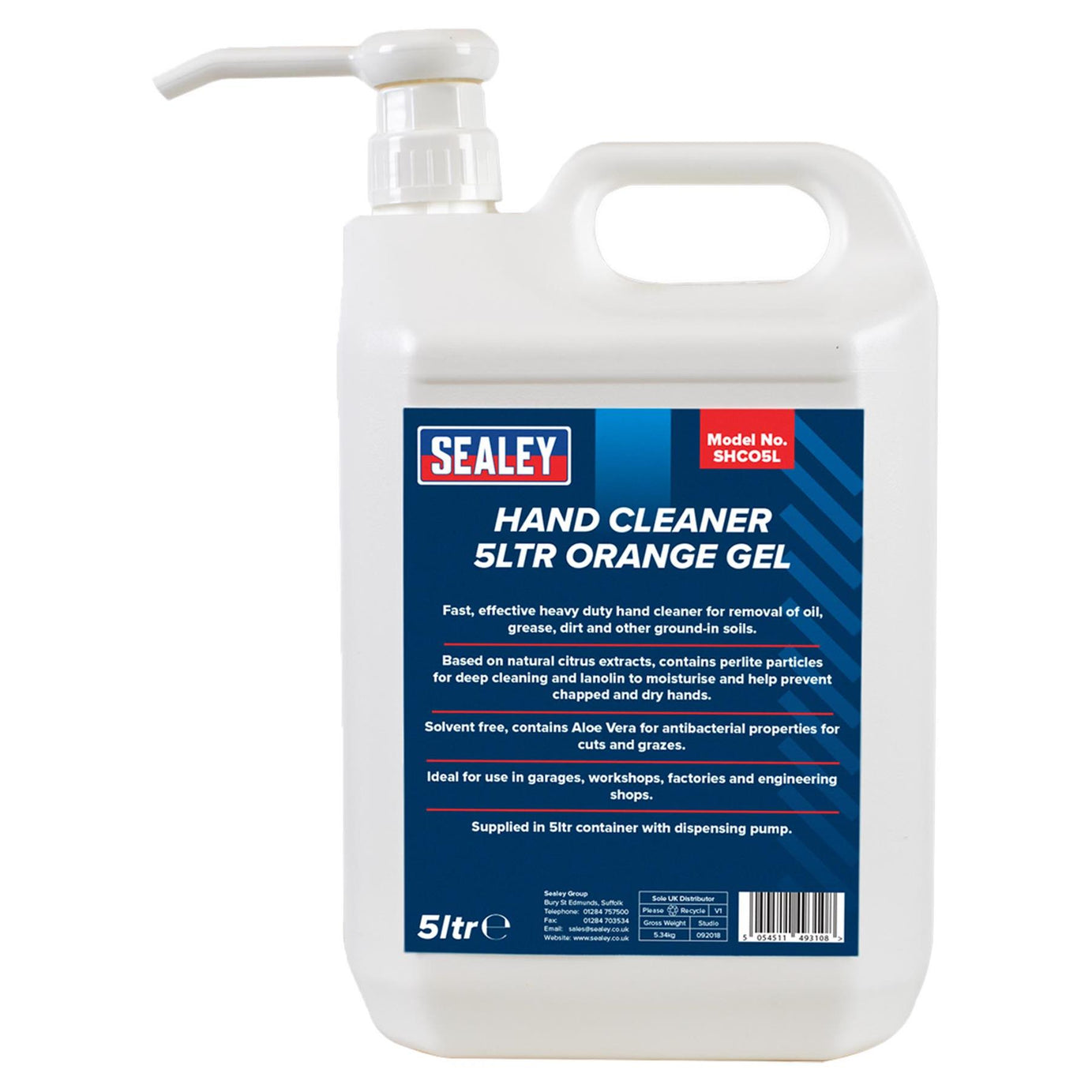 Sealey Hand Cleaner 5L Orange Gel