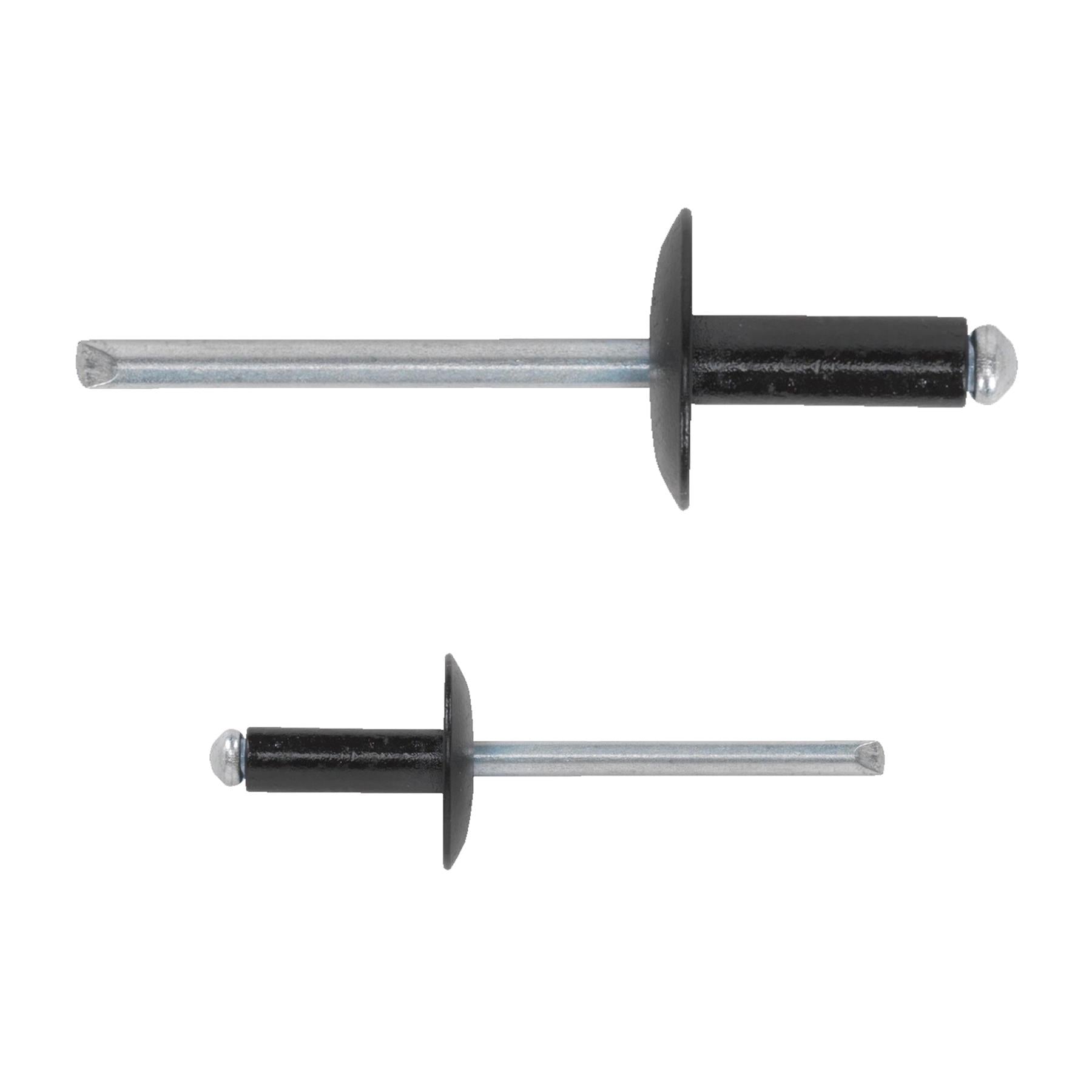 Sealey Aluminium Rivet Black Large Flange 4 x 10mm Pack of 200