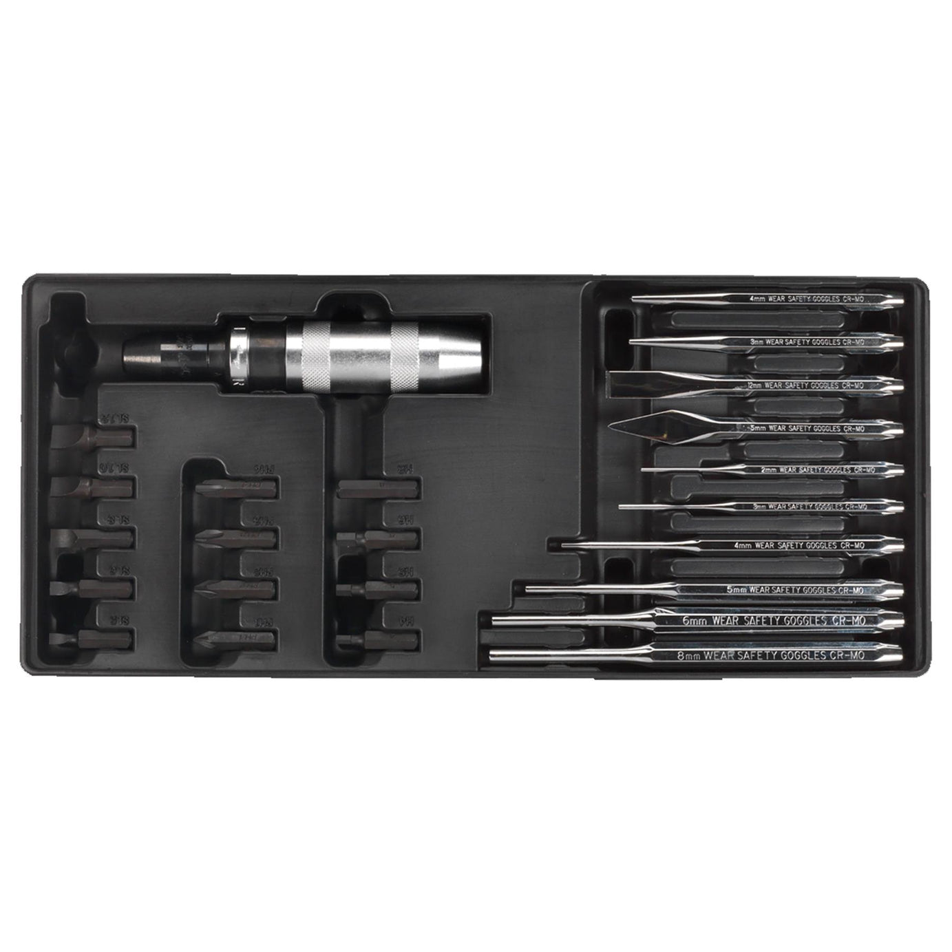 Tool Tray with Punch & Impact Driver Set 25pc Sealey