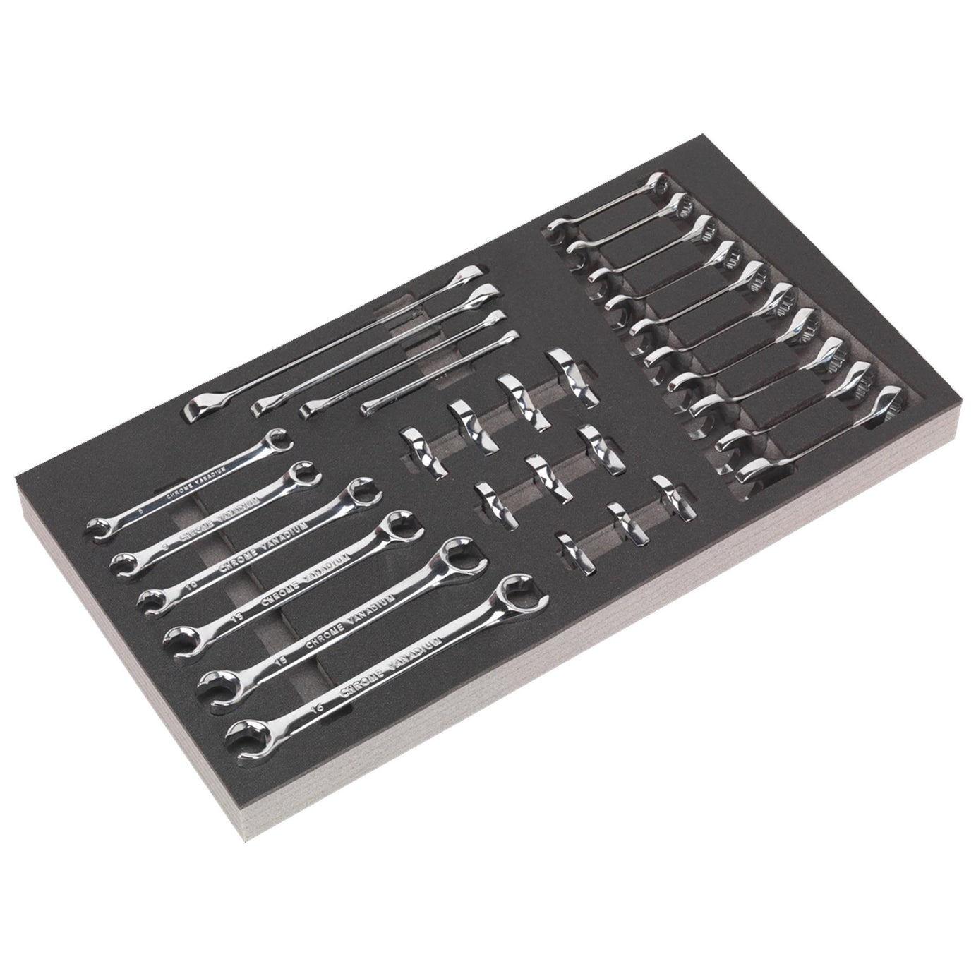 Sealey Tool Tray with Specialised Spanner Set 30pc - Metric