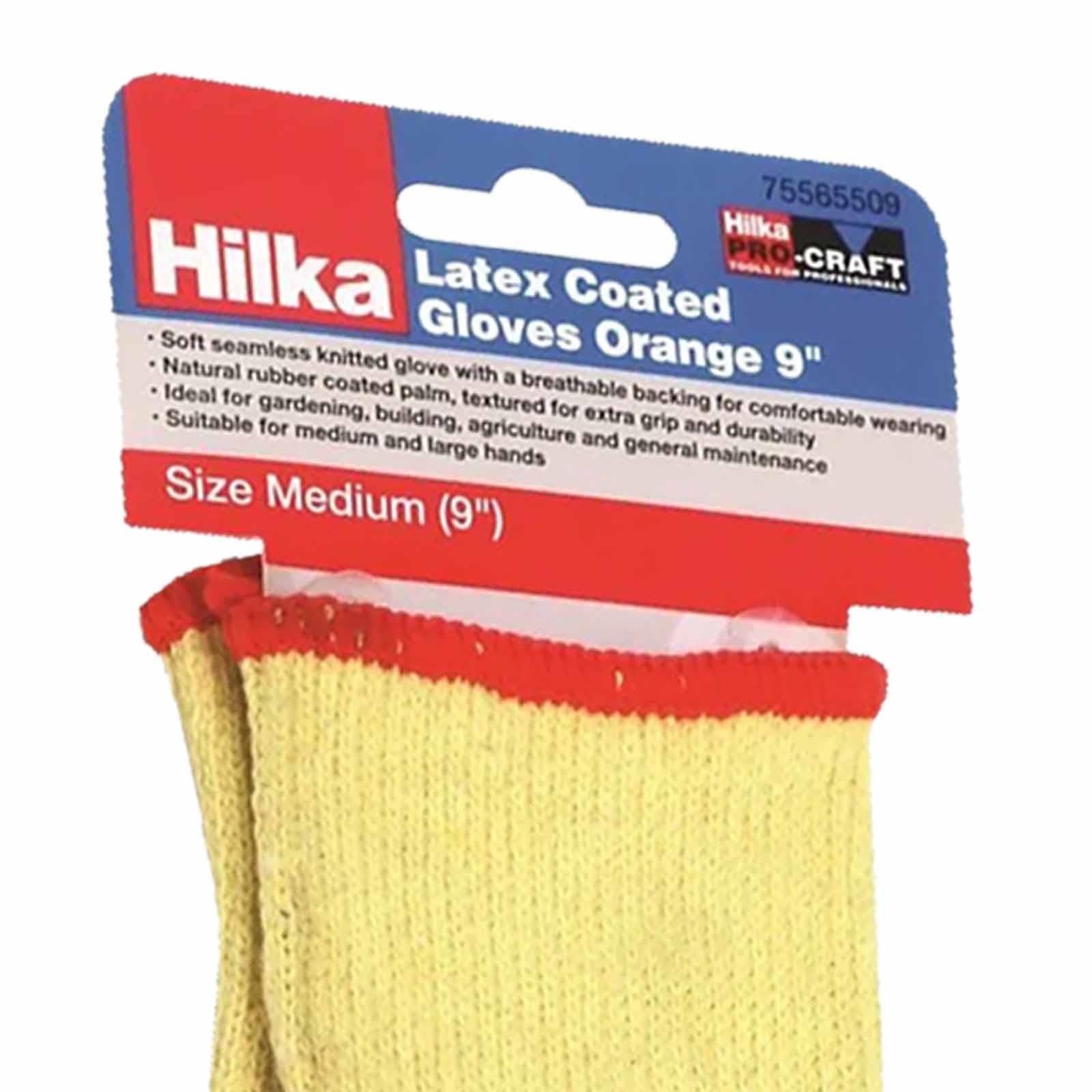 Orange Latex Coated Work Gloves