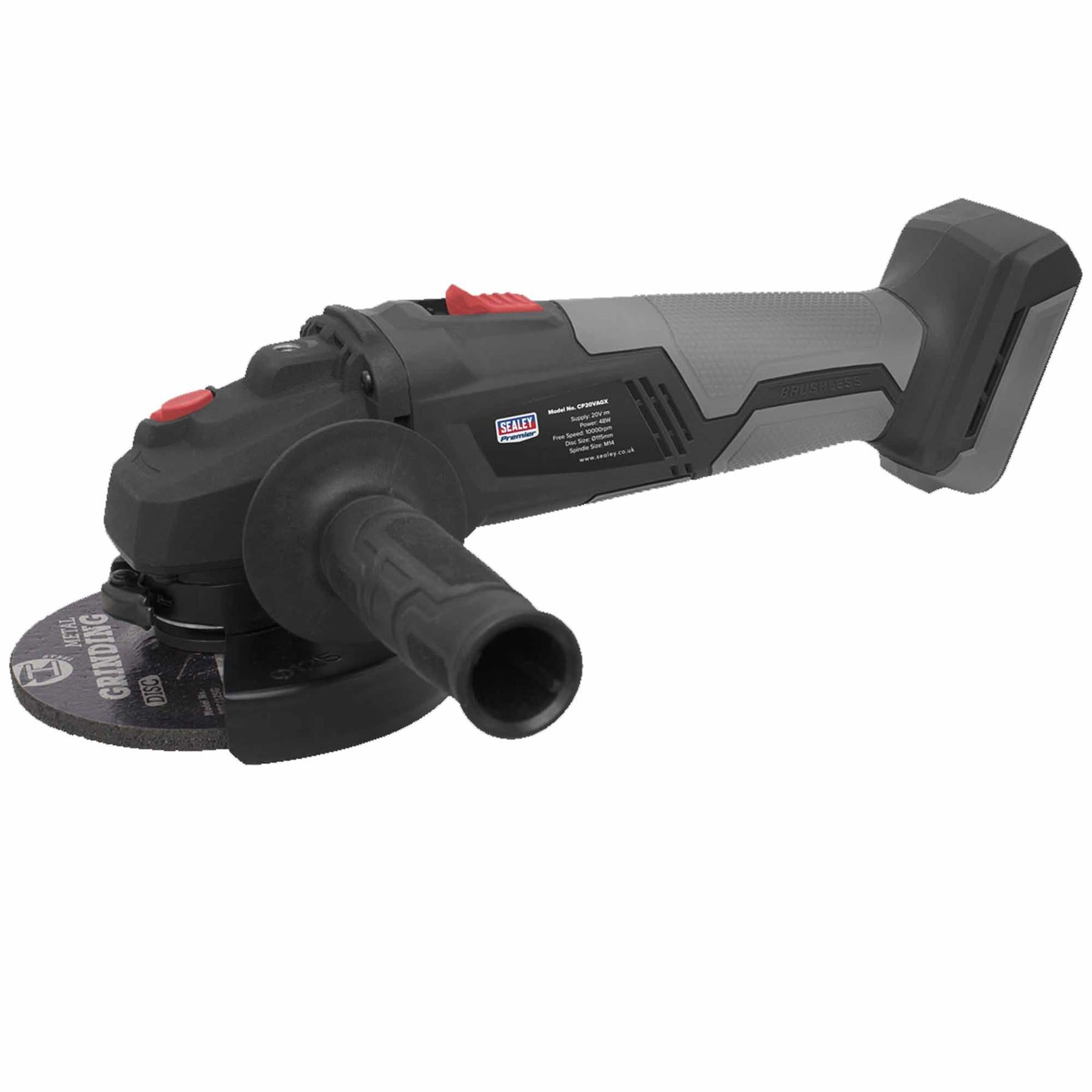 Sealey Brushless Angle Grinder Kit 20V - 2 Batteries Lightweight And Compact Design