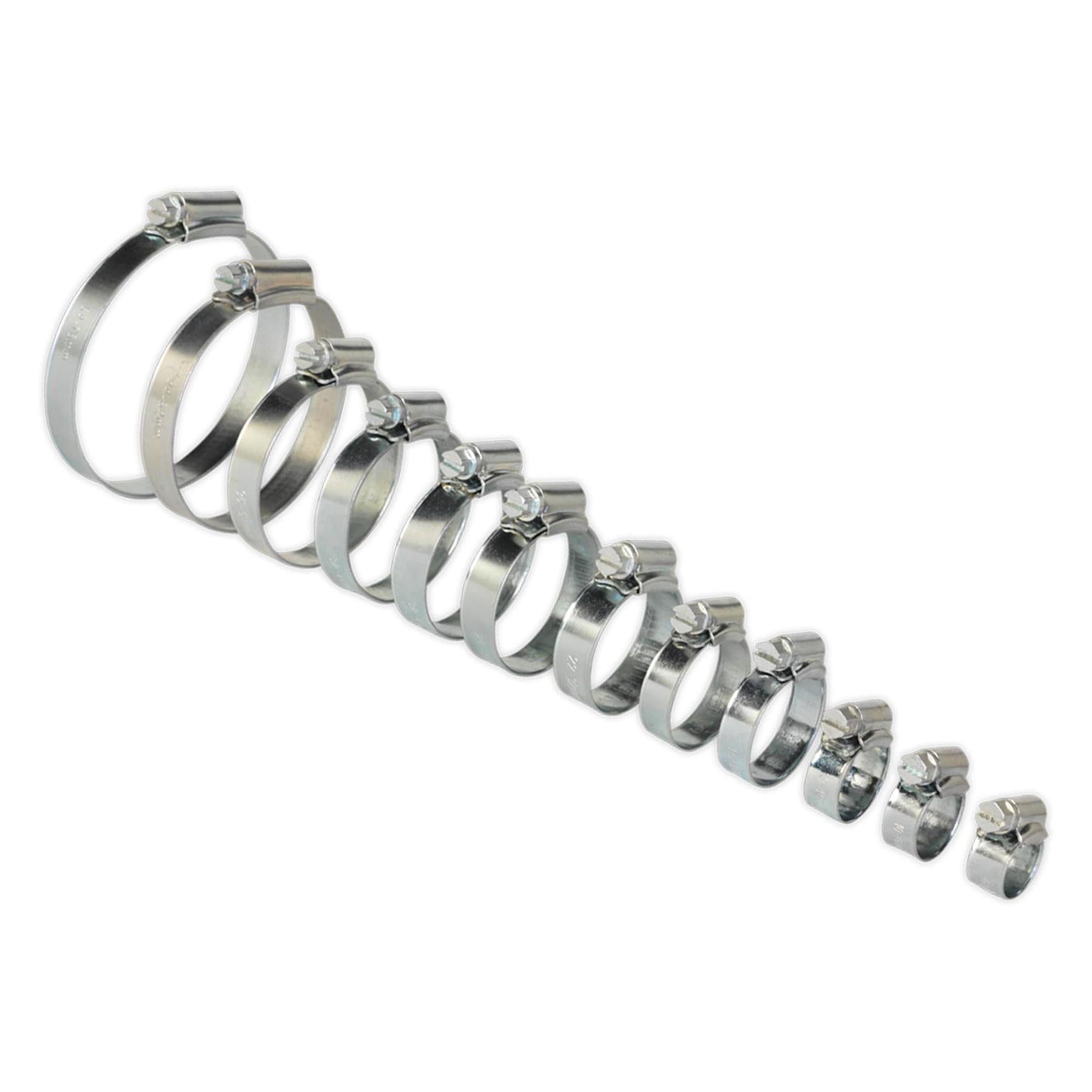 Sealey Hose Clip Assortment 85pc 8-57mm Zinc Plated
