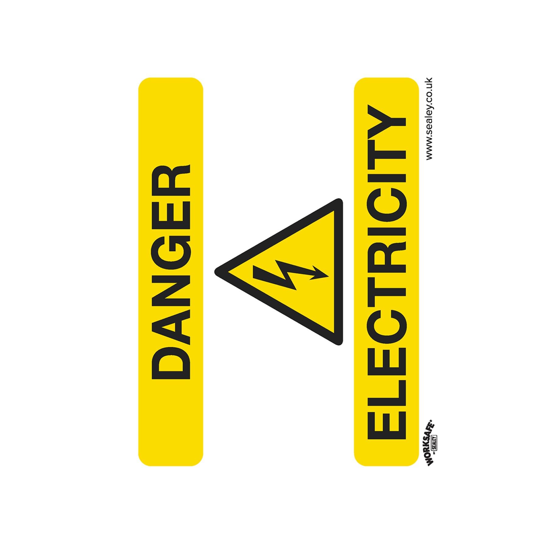 Sealey Safety Sign - Danger Electricity - Rigid Plastic - Pk of 10