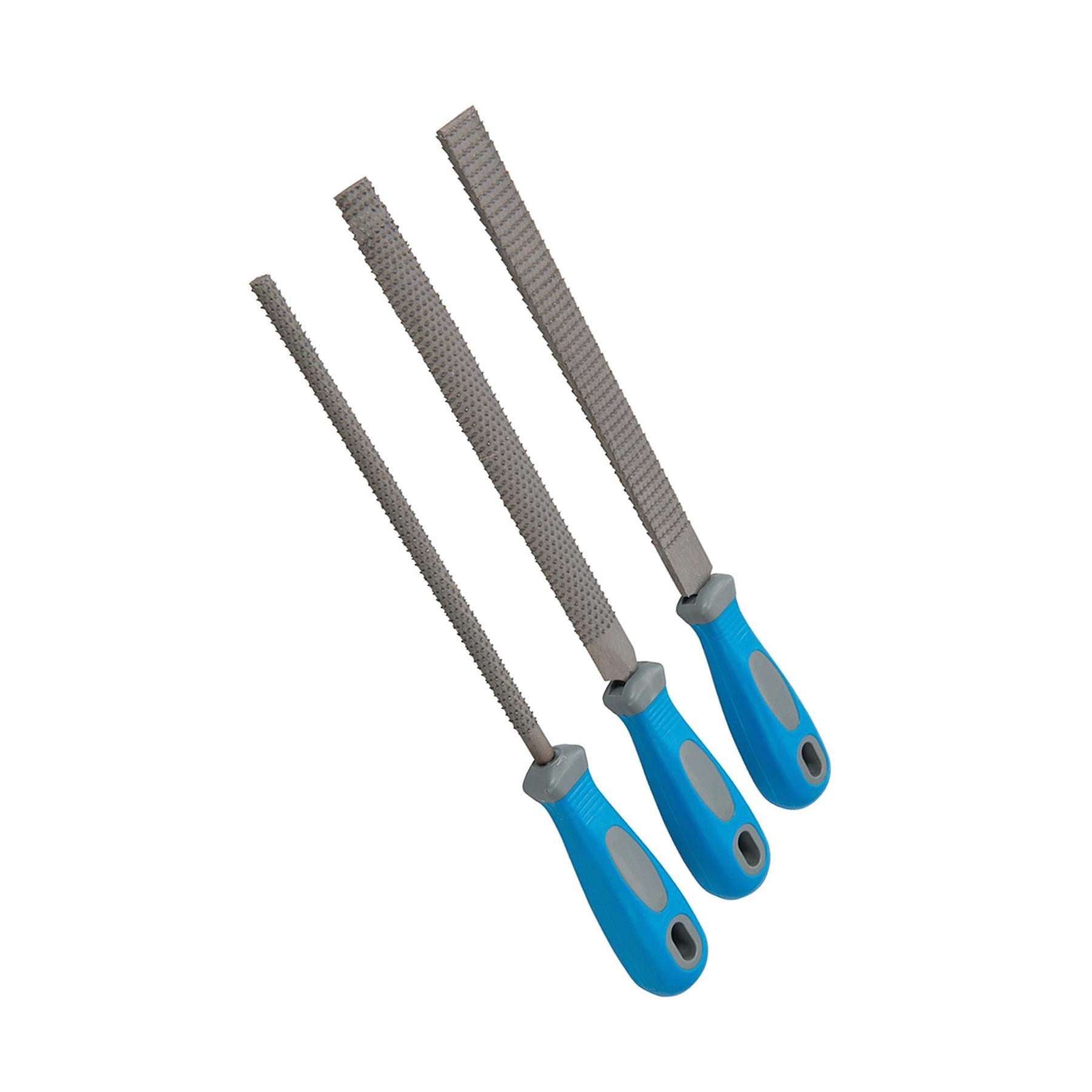 3Pce Wood Rasp Set File Wood Carving Shaping Woodwork Carpentry Soft Grip