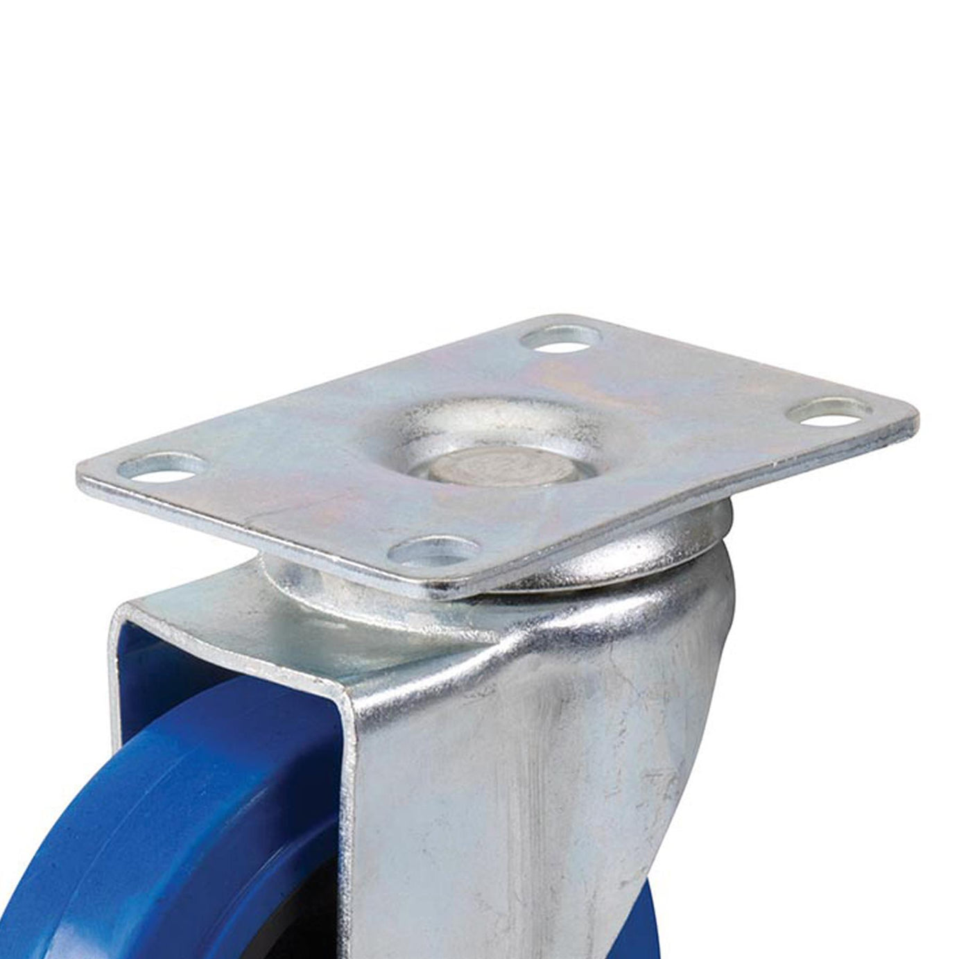 100mm Elastic Rubber SWIVEL & BRAKE Castor Wheel -140KG Limit- Non-Marking Tyre