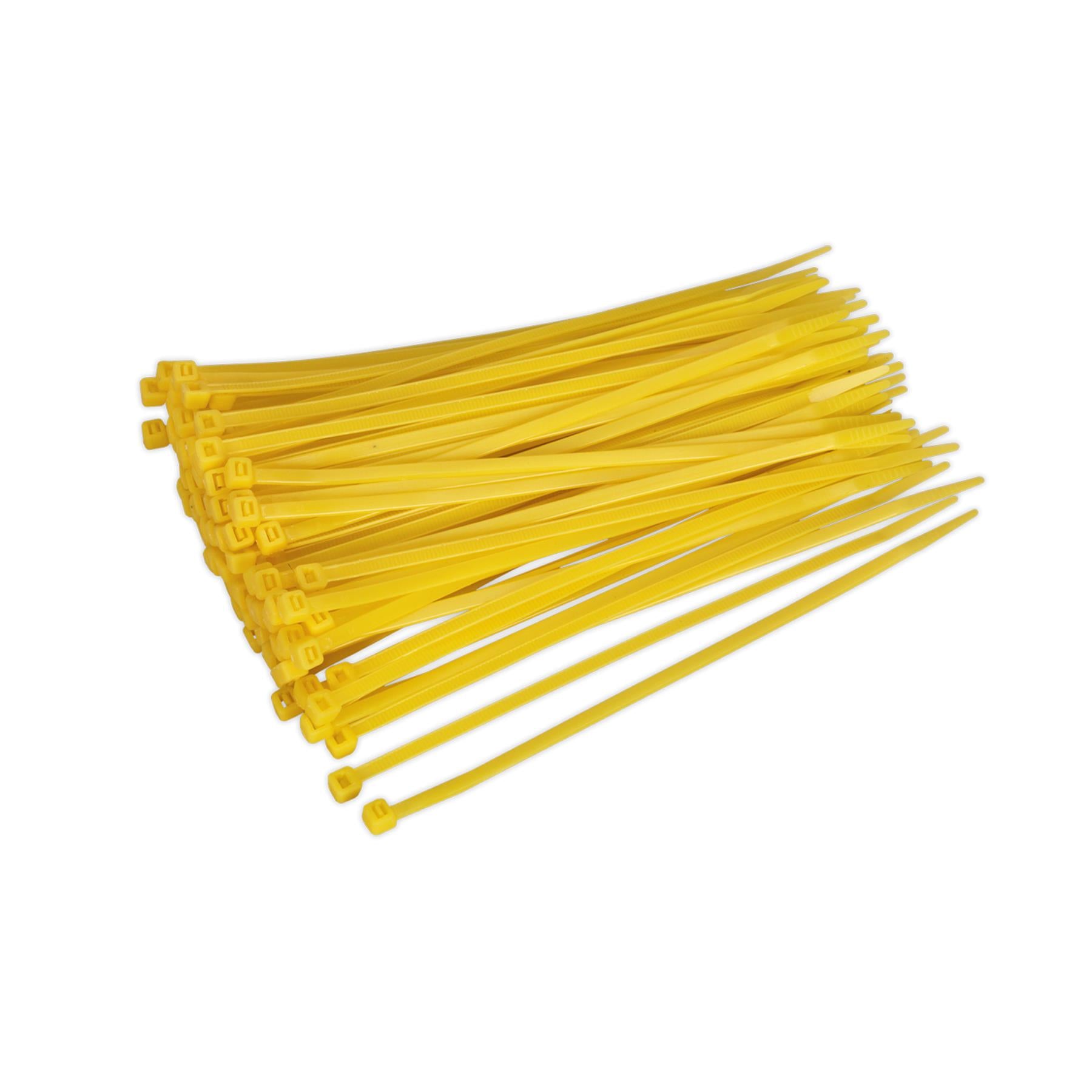 Sealey Cable Tie 200 x 4.4mm Yellow Pack of 100