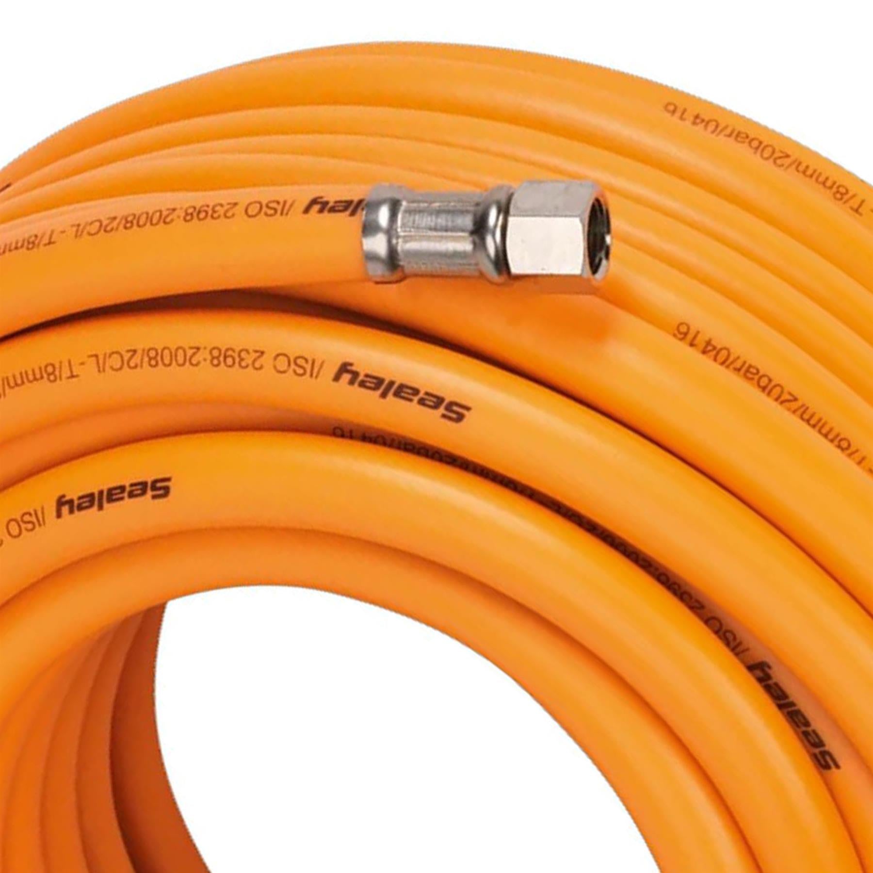 Sealey Air Hose 20m x 8mm Hybrid High-Visibility 1/4"BSP Unions