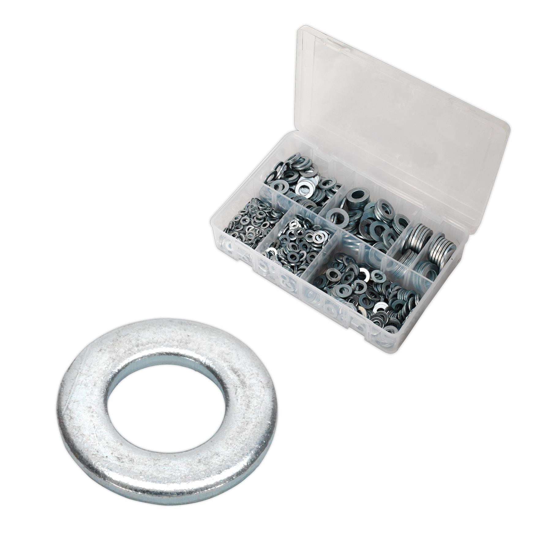 Sealey Washers Set 1070pc Stainless Steel Flat Washer Assortment M5-M16 A Metric