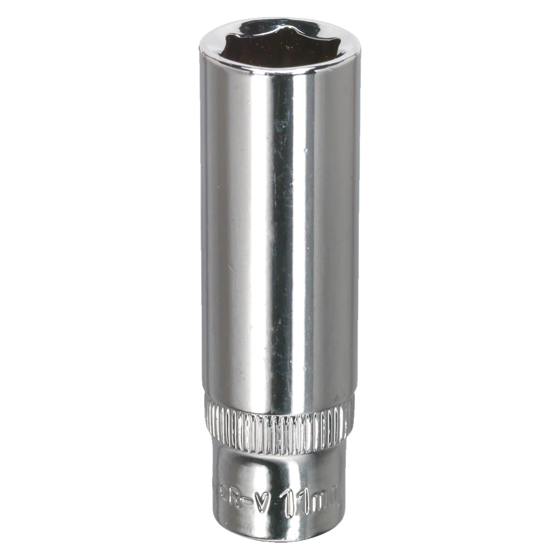 Sealey WallDrive Socket 11mm Deep 1/4"Sq Drive Fully Polished