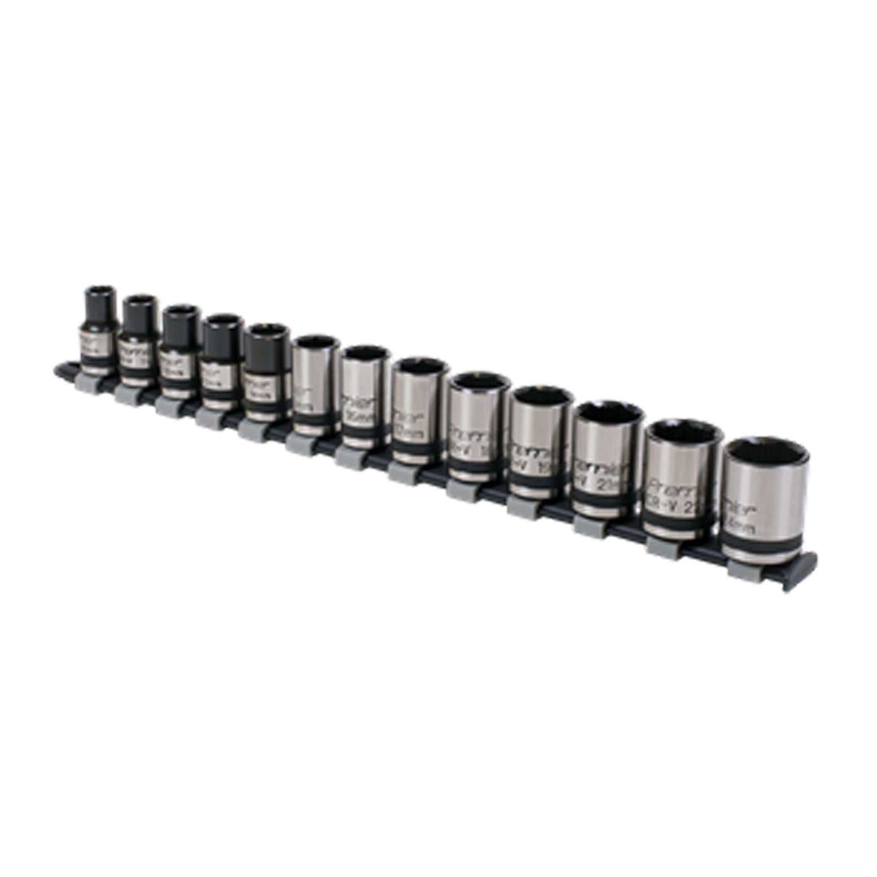 Sealey Socket Set 13pc 1/2"Sq Drive Lock-On� 6pt Metric - Black Series