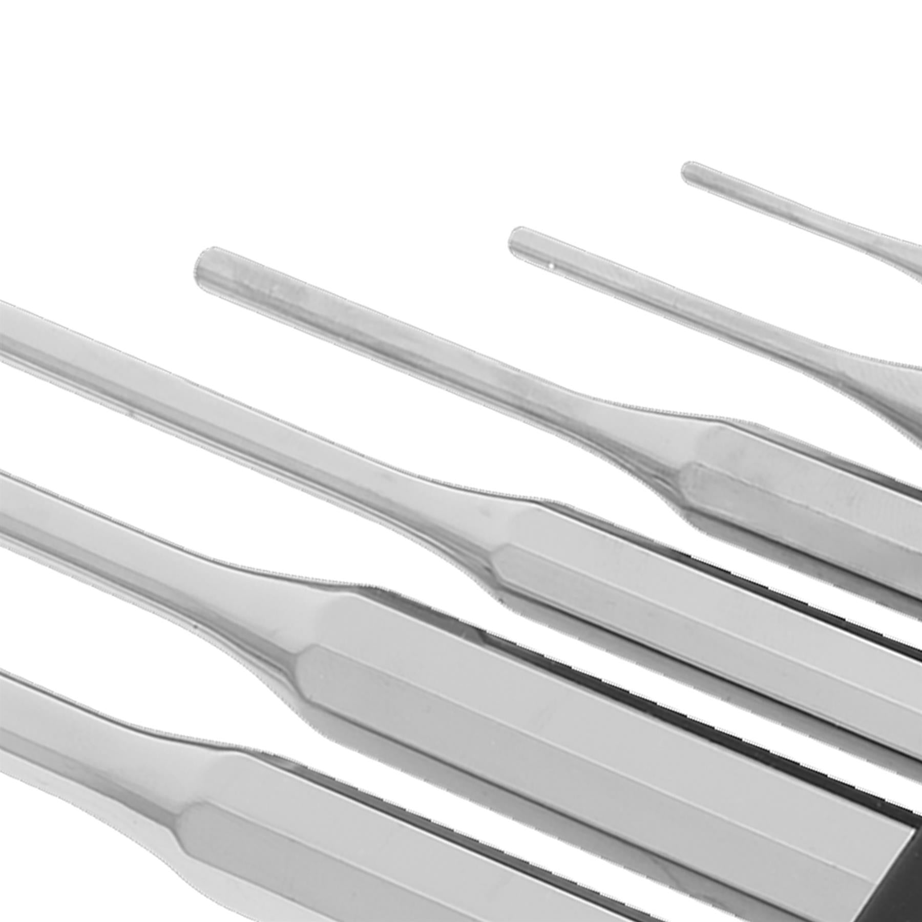 Sealey Parallel Pin Punch Set 6pc Long Silver AK9128