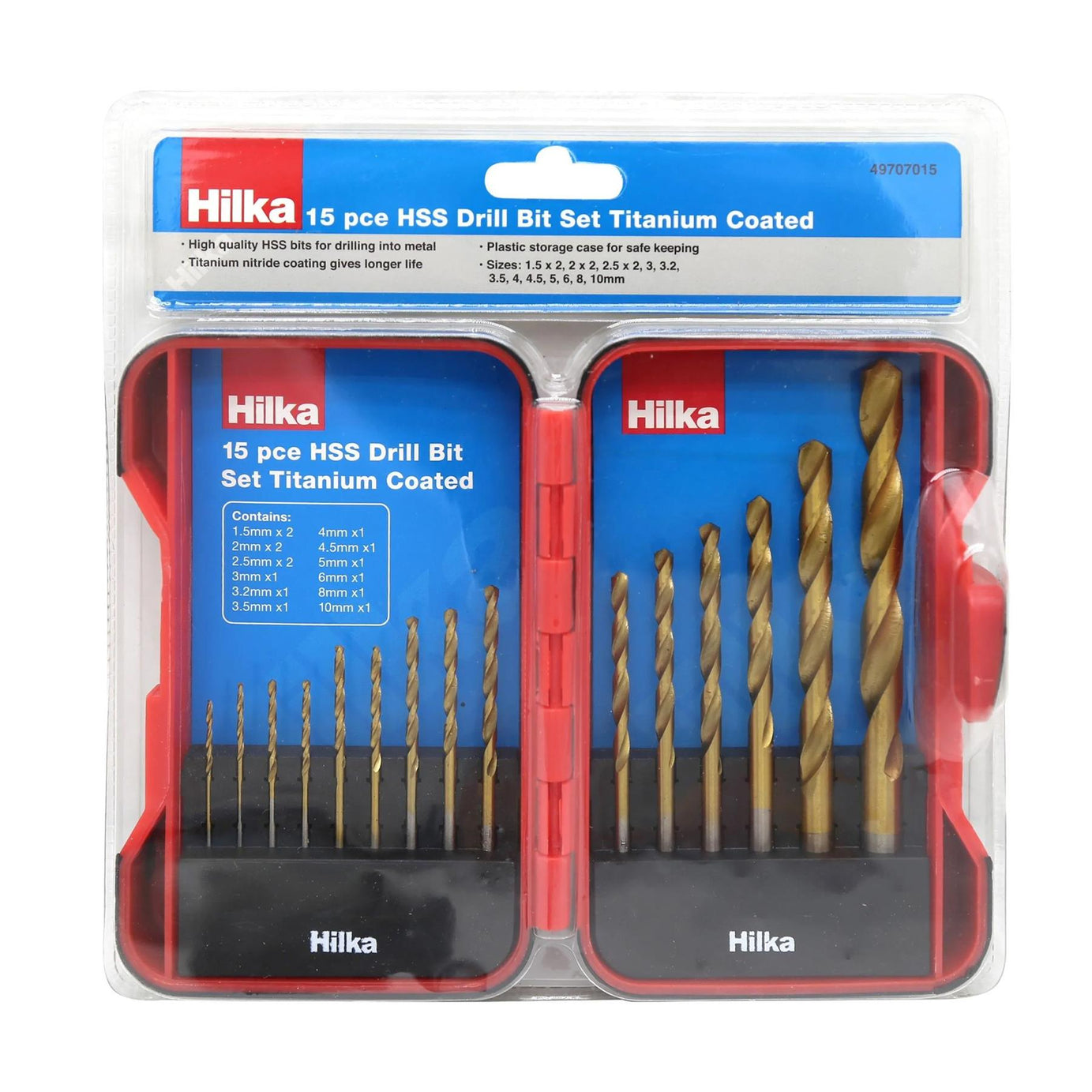 Hilka 15 Piece HSS Drill Bit Set