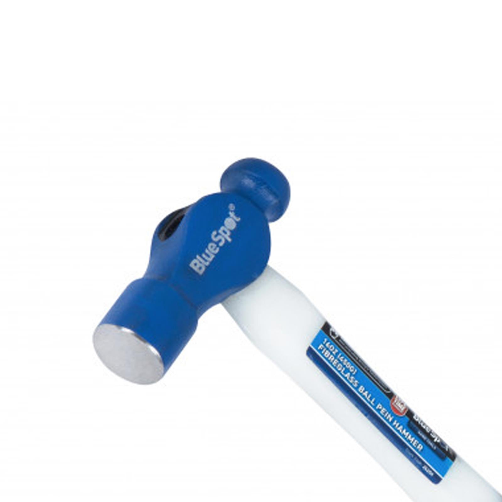 BlueSpot 24oz Ball Pein Hammer Fibreglass Rubber Grip Handel Hardened Steel Head