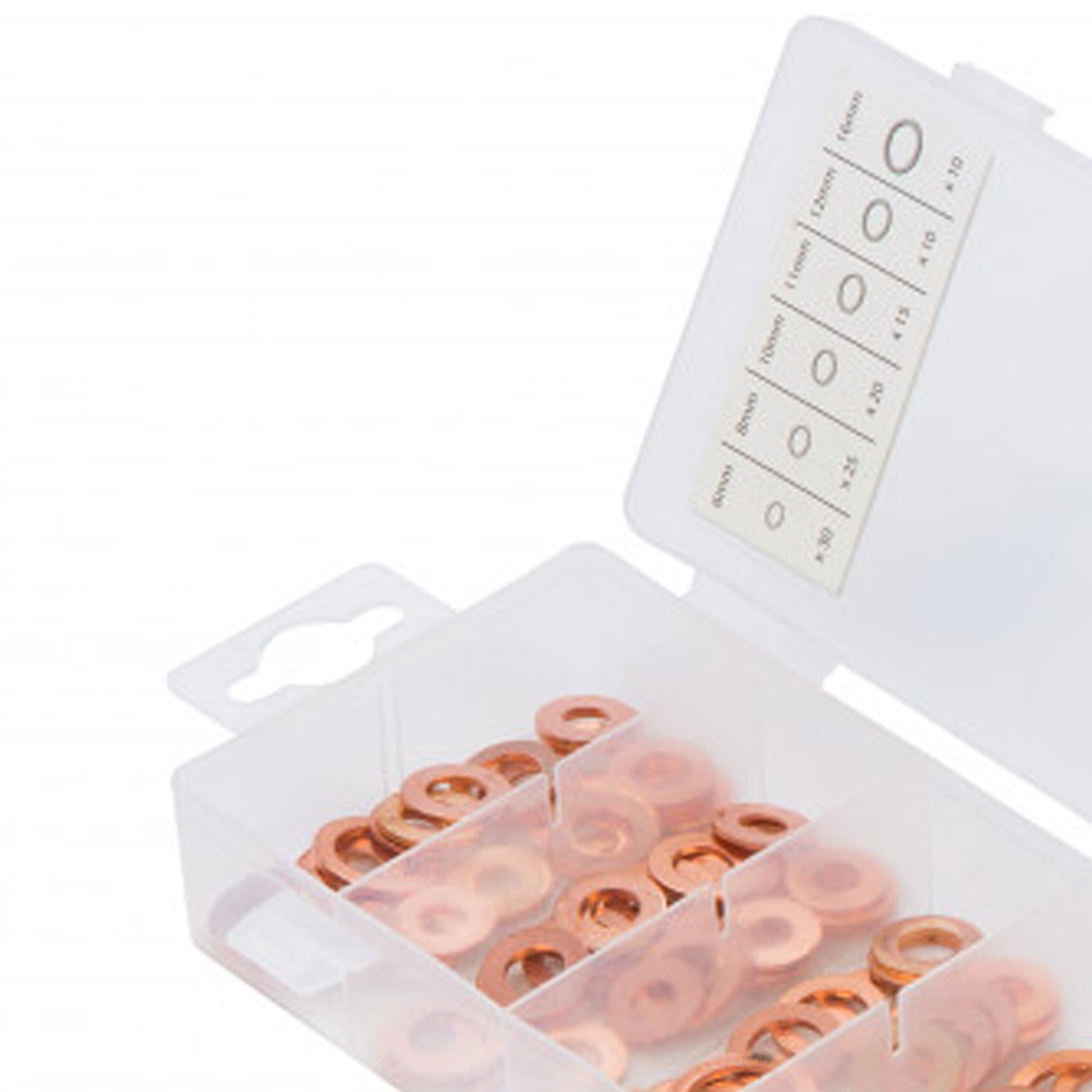 BlueSpot 110pc Oil Drain Plug Crush Ring Copper Drain Plug Washers Replacement