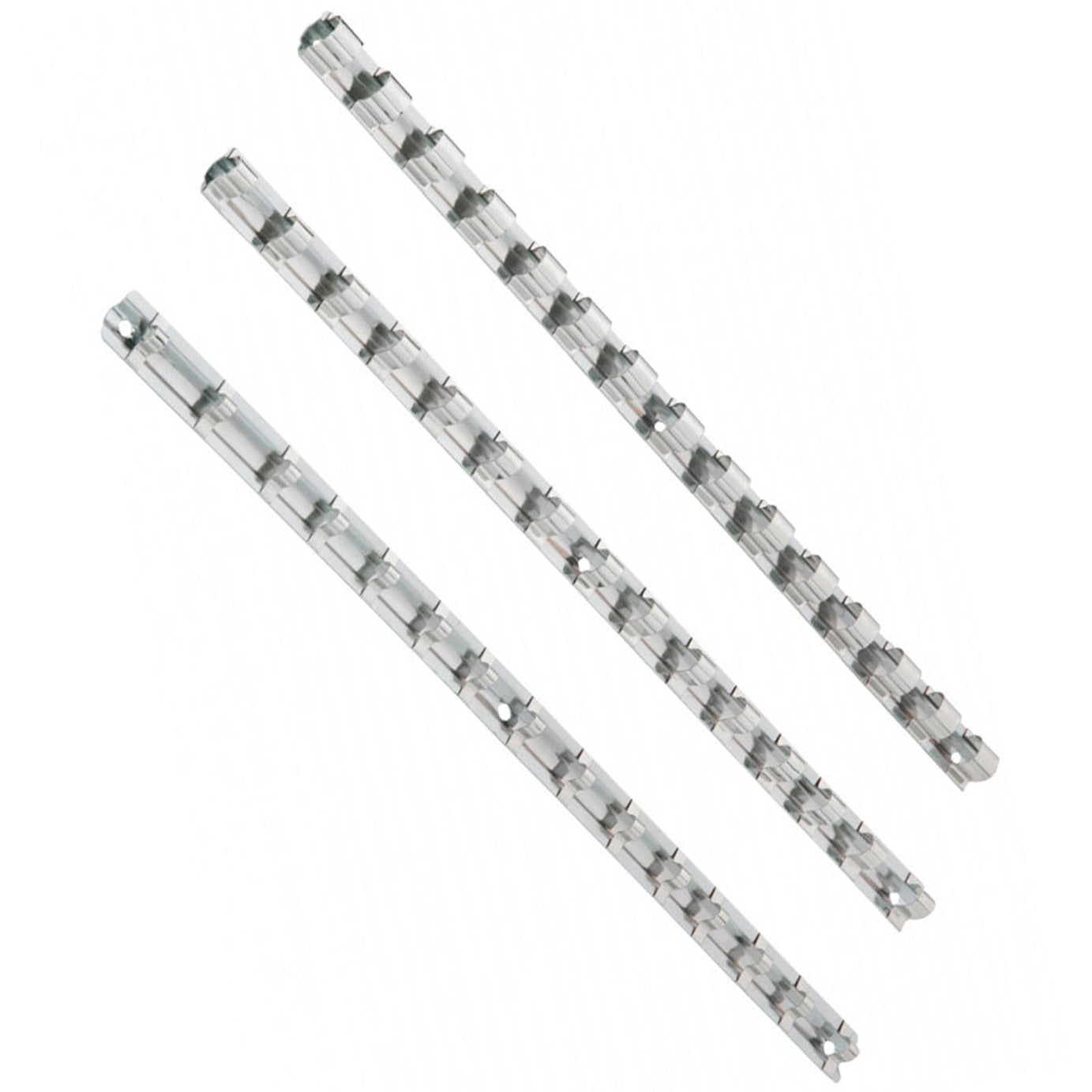 BlueSpot 3Pce Socket Rails High Shine Finish For 1/4" 1/2" 3/8" Sockets High Quality New