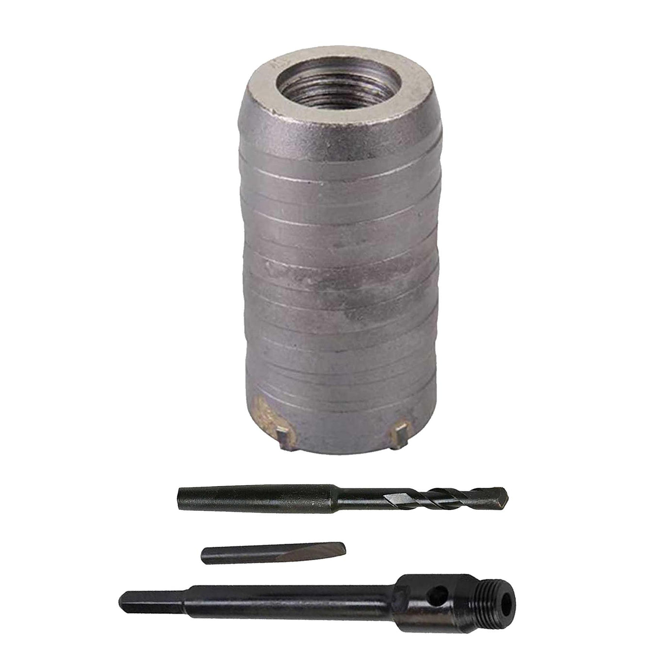 TCT Core Drill Bit 40mm Hole Saw Masonry Stone Brick Hex 200mm Extensions Pilot