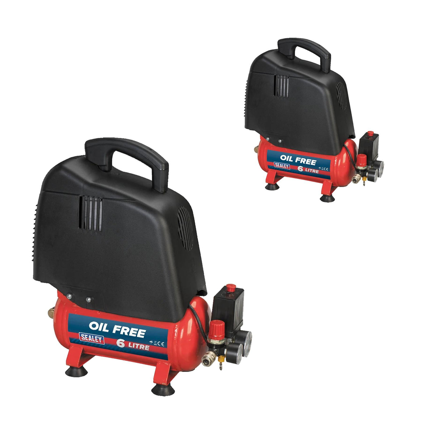Sealey Air Compressor 6L Belt Drive 1.5hp Oil Free