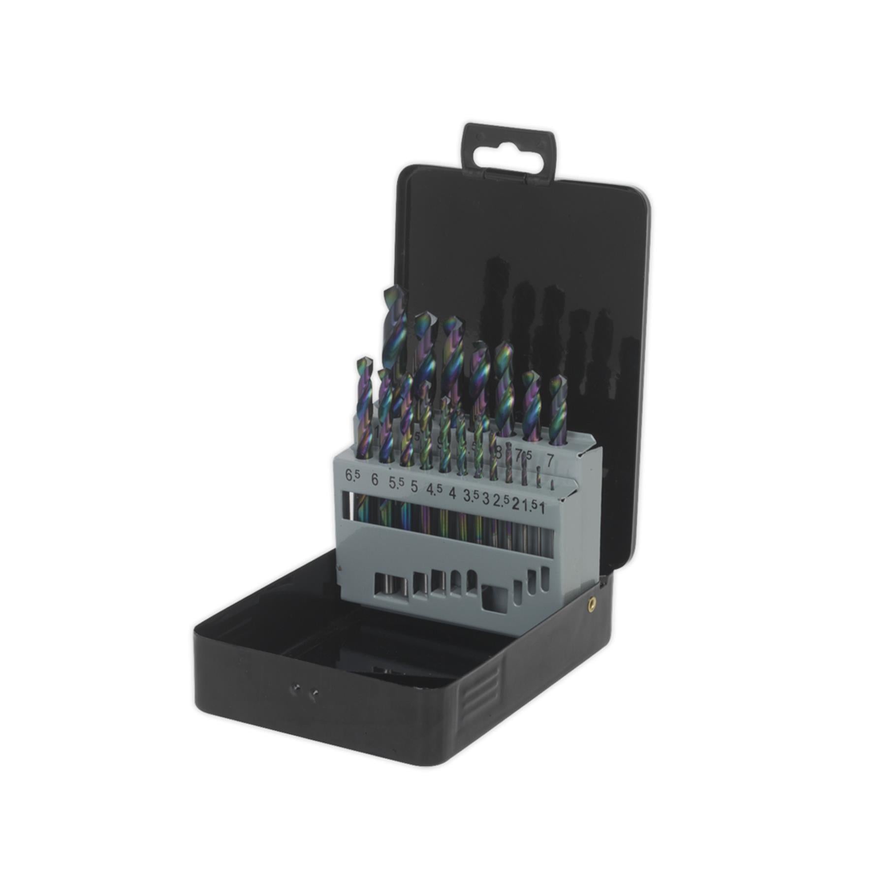 Sealey HSS Drill Bit Set 19pc Edge Ground Metric DIN 338