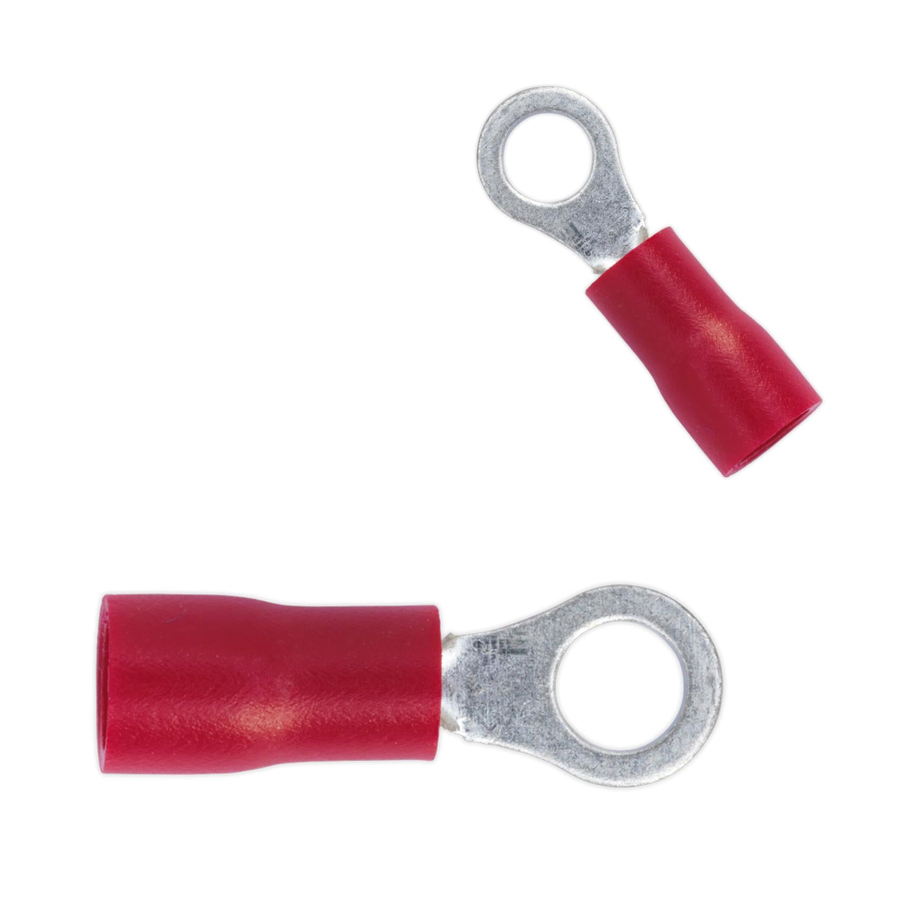 Sealey Easy-Entry Ring Terminal Ø4.3mm (4BA) Red Pack of 100