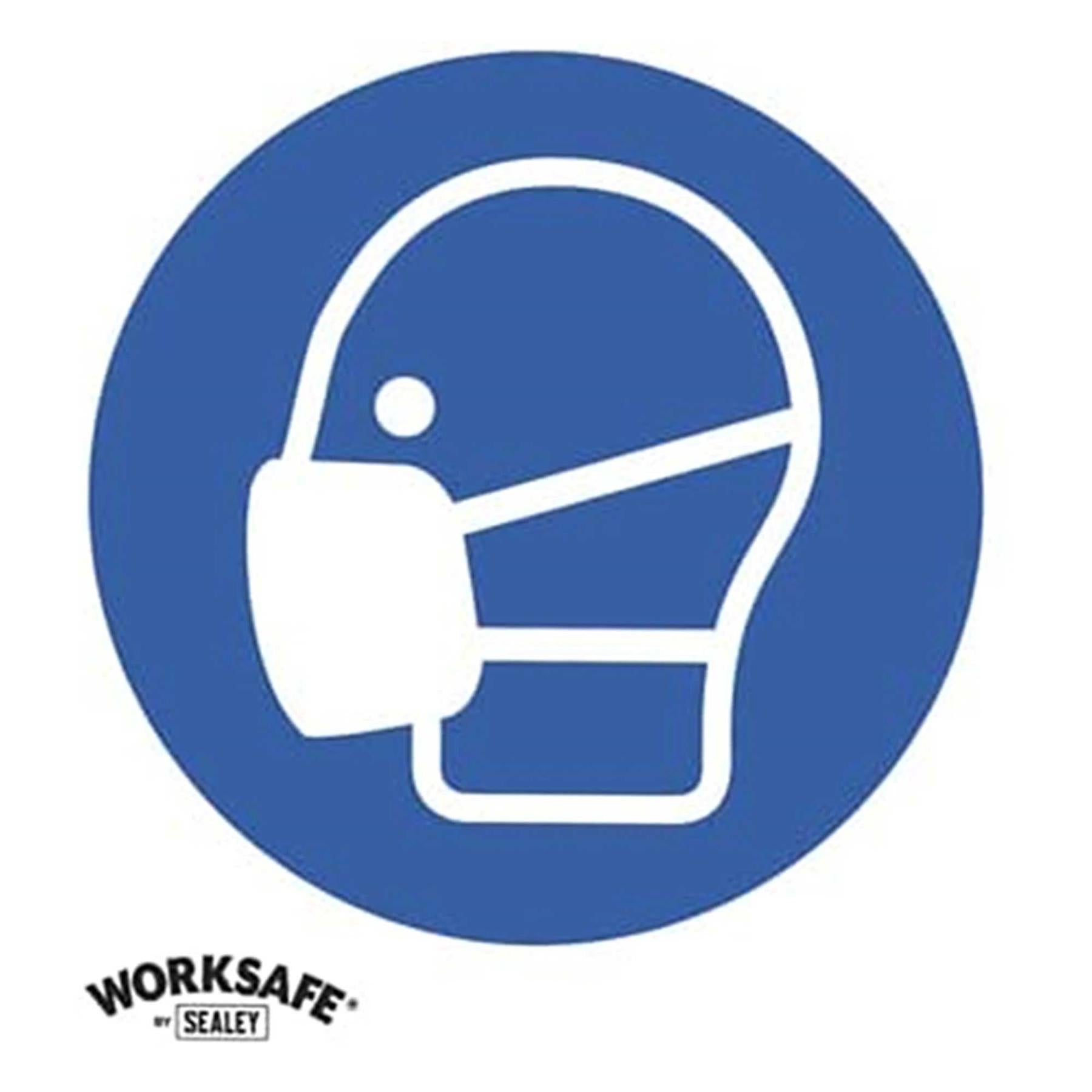 Sealey Mandatory Safety Sign - Masks Must Be Worn - Rigid Plastic - Pack of 10
