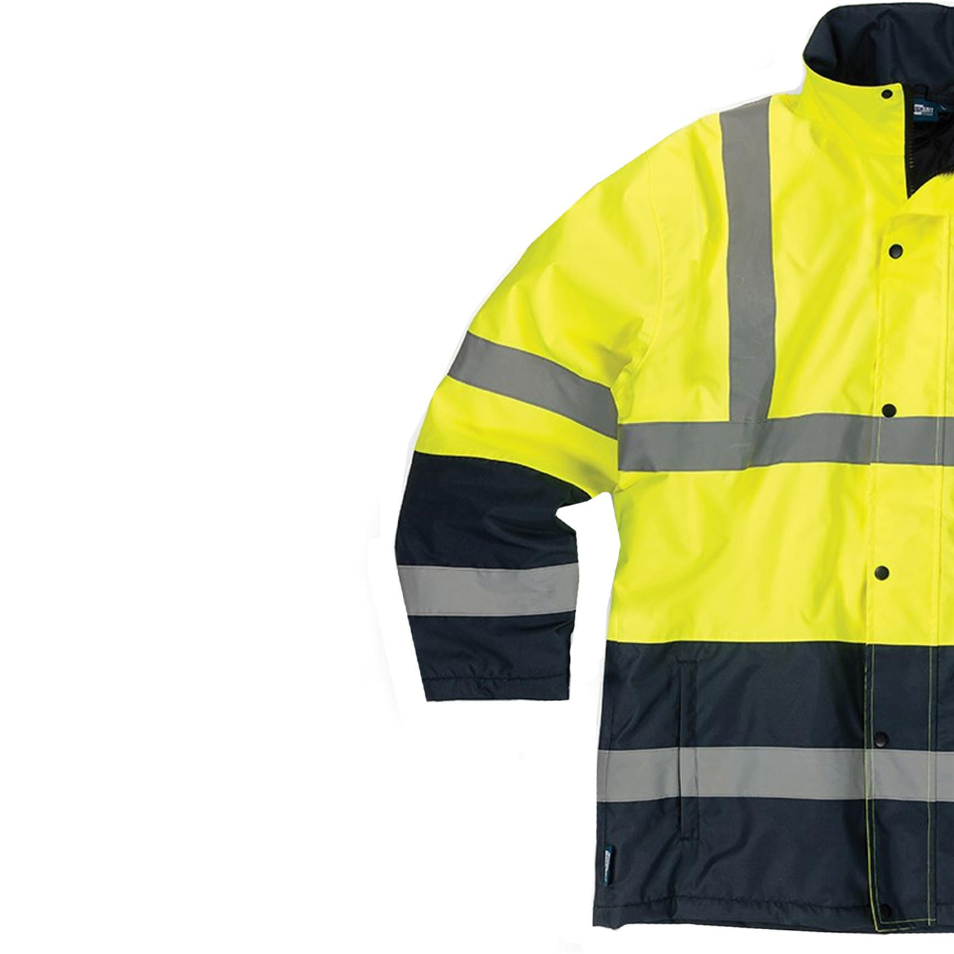Tough Grit Hi-Vis 2-Tone Jacket Waterproof Coat Workwear Yellow/Navy S