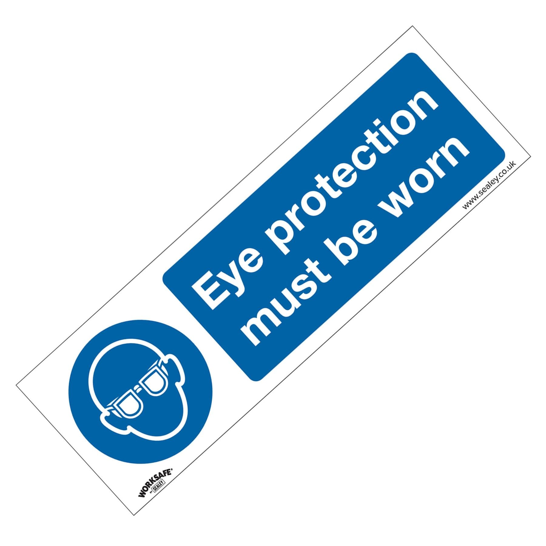 Mandatory Safety Sign - Eye Protection Must Be Worn - Self-Adhesive Vinyl