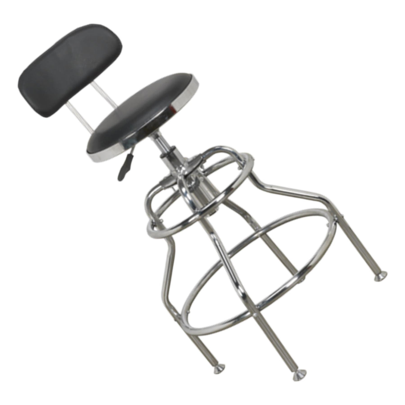 Sealey Workshop Stool Pneumatic Adj Height Swivel Seat & Back Rest