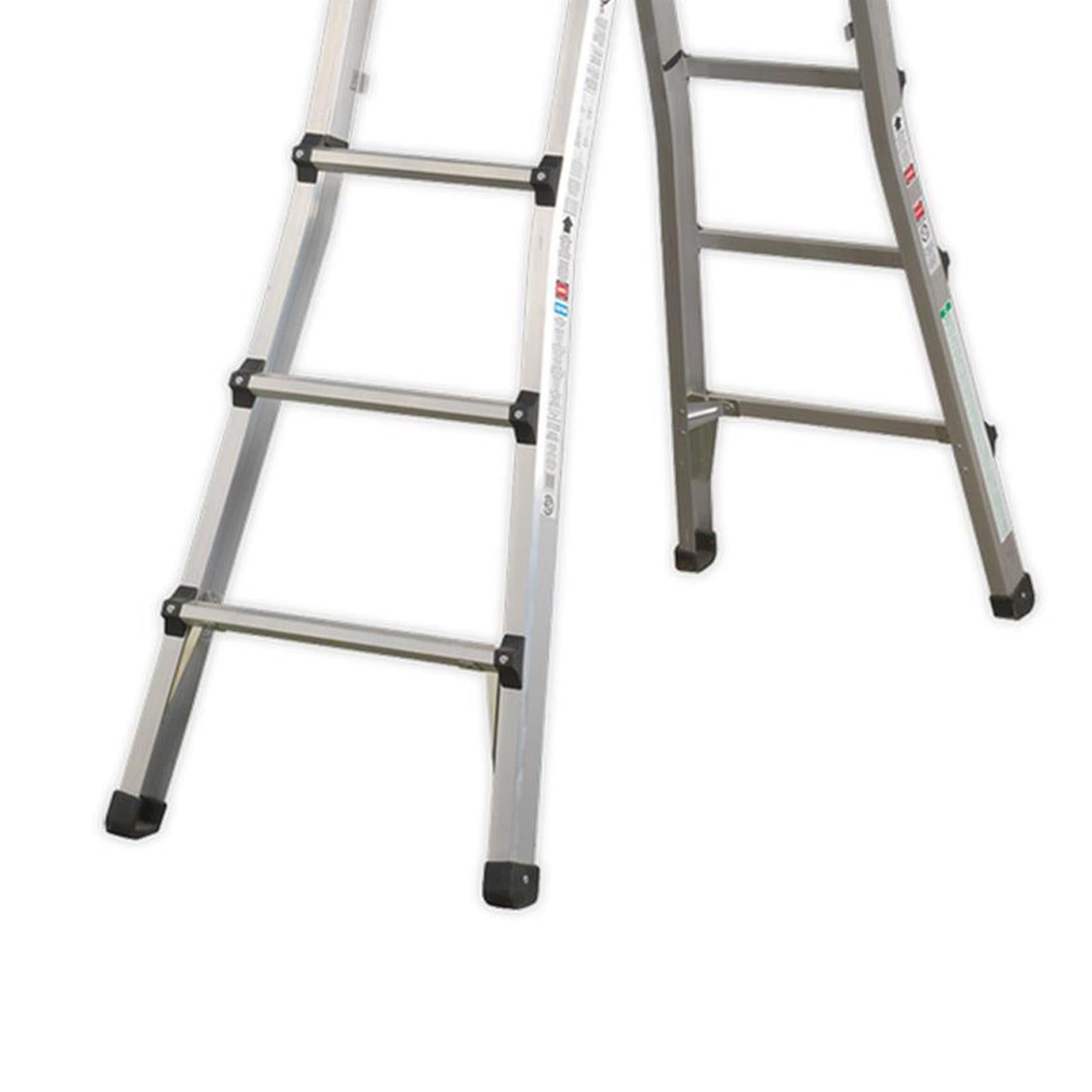 Sealey Aluminium Telescopic Ladder 4-Way EN 131 Adjustable Height