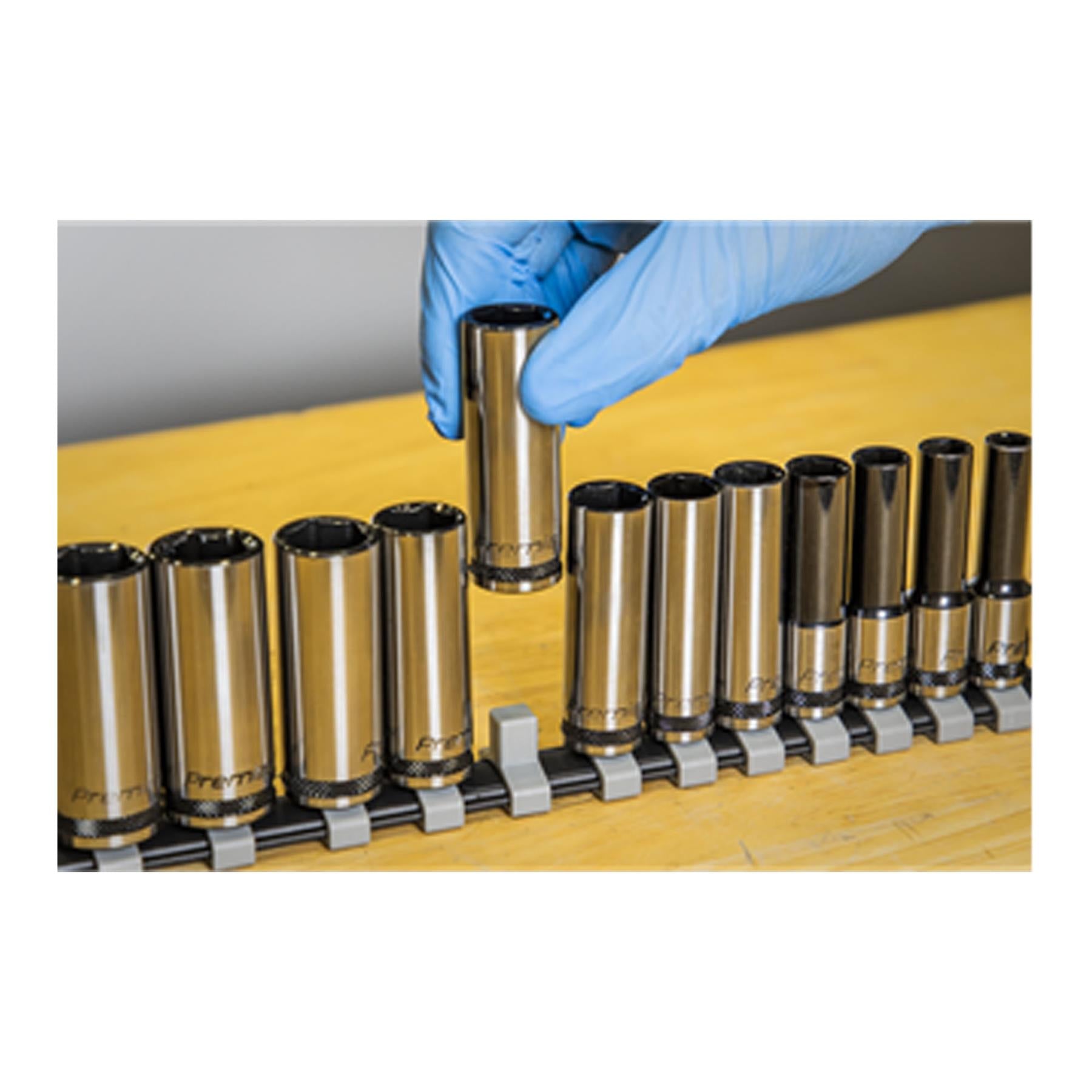Sealey Socket Set Deep 12pc 3/8"Sq Drive Metric - Black Series