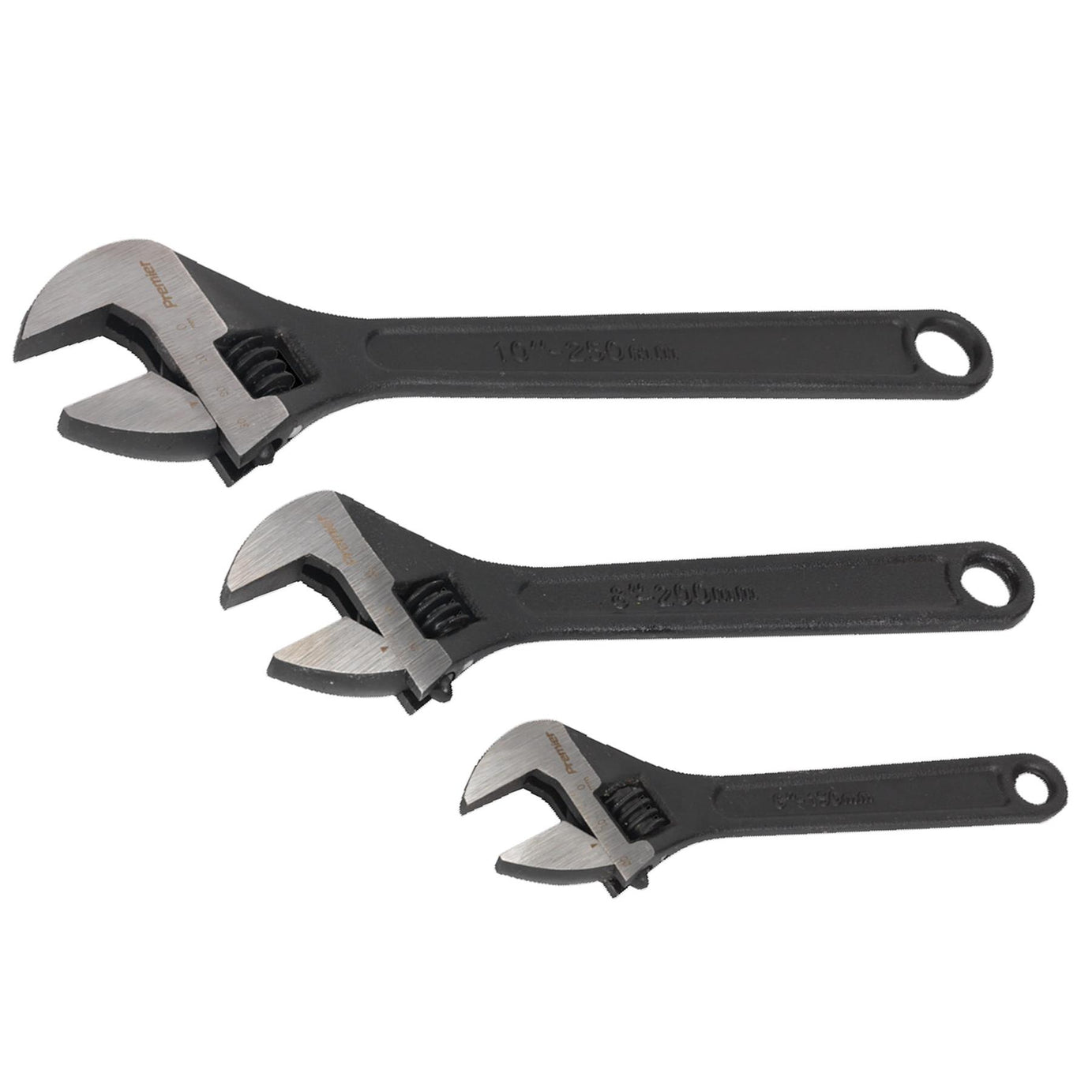 Sealey Adjustable Wrench Set 3pc Rust Resistant