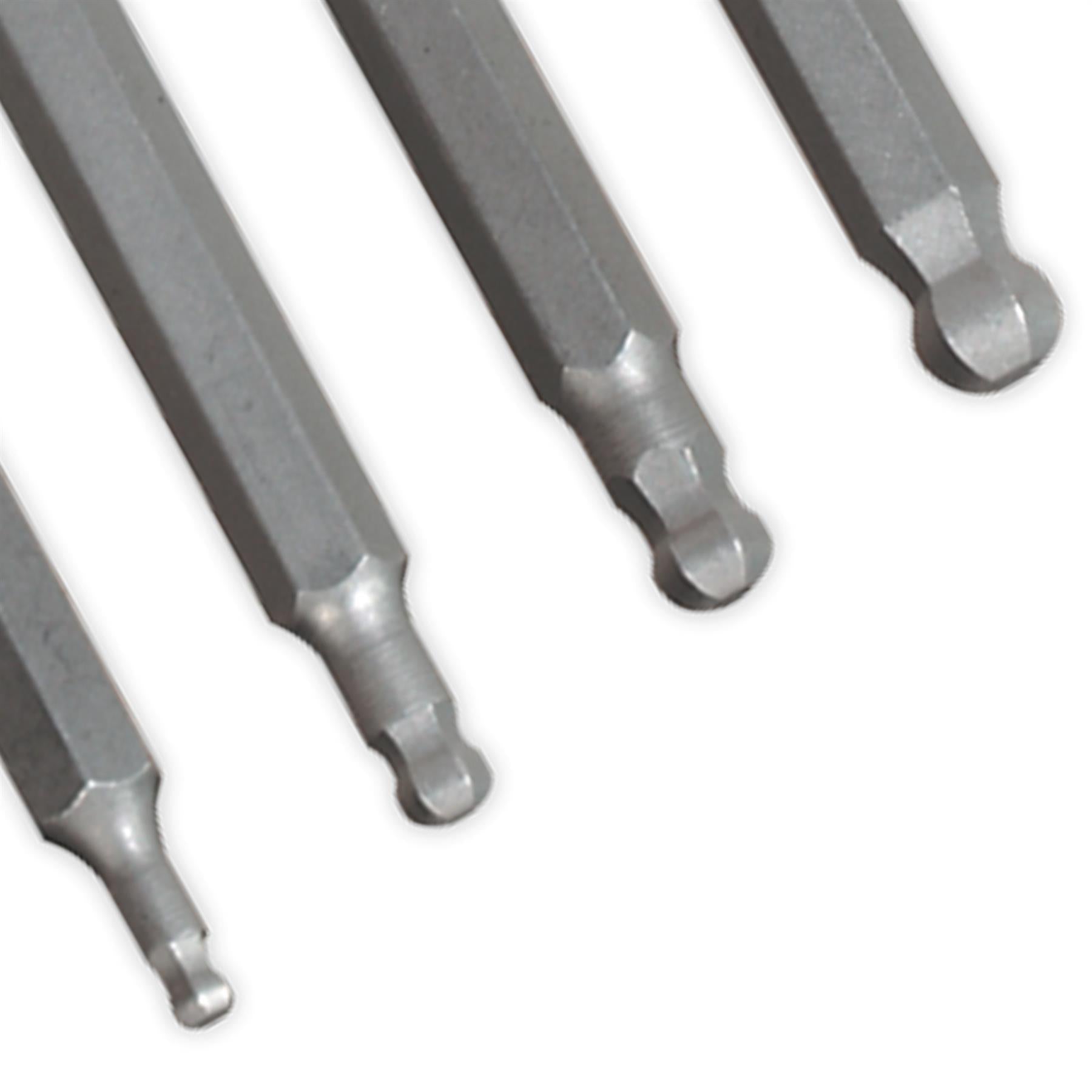 Sealey Ball-End Hex Socket Bit Set 7pc Metric 3/8"Sq Drive 100mm