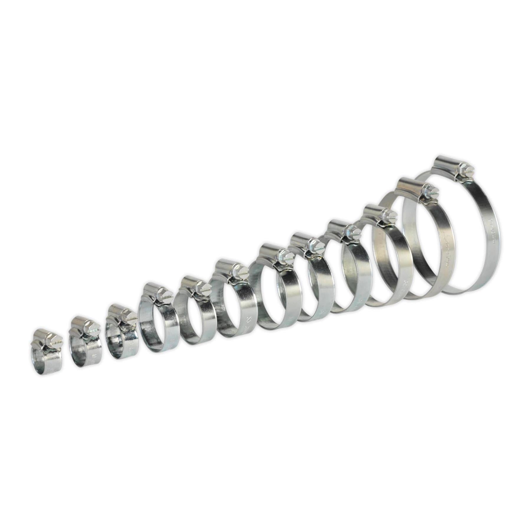 Sealey Hose Clip Assortment 85pc 8-57mm Zinc Plated
