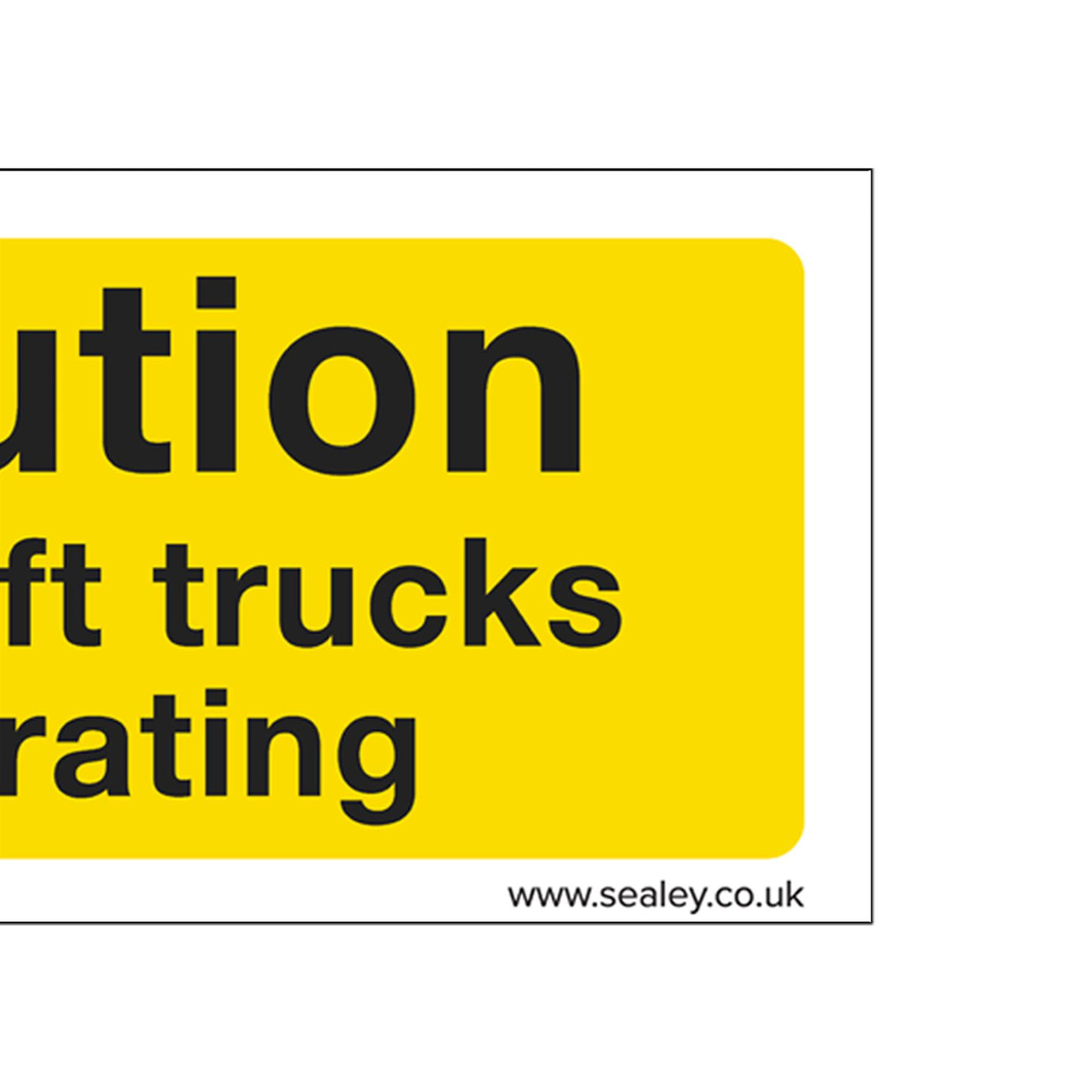 Sealey Safety Sign - Caution Fork-Lift Trucks -Self-Adhes. Pk of 10
