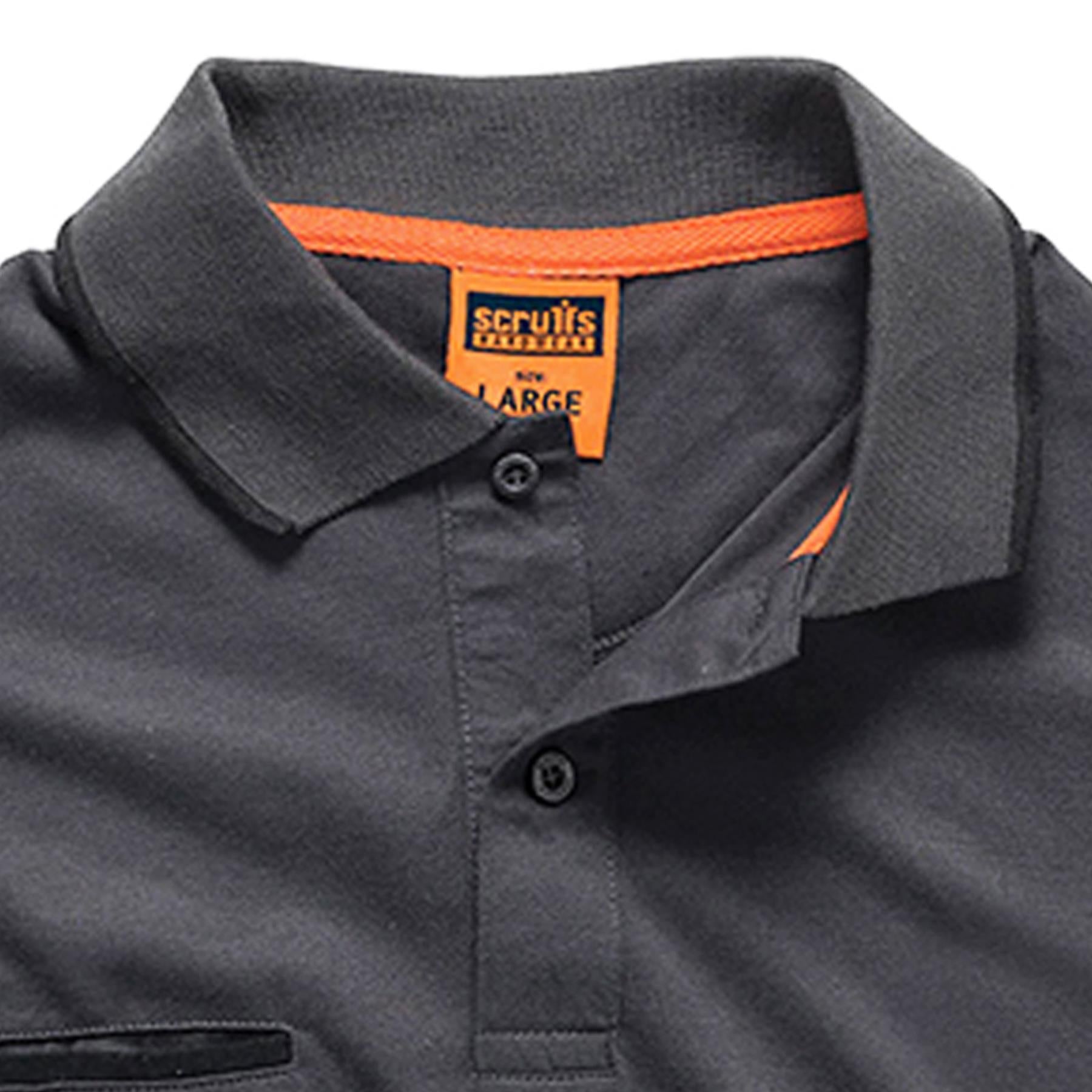 Scruffs Graphite Grey Polo Shirt Short Sleeve Workwear Mens T Shirt Size L