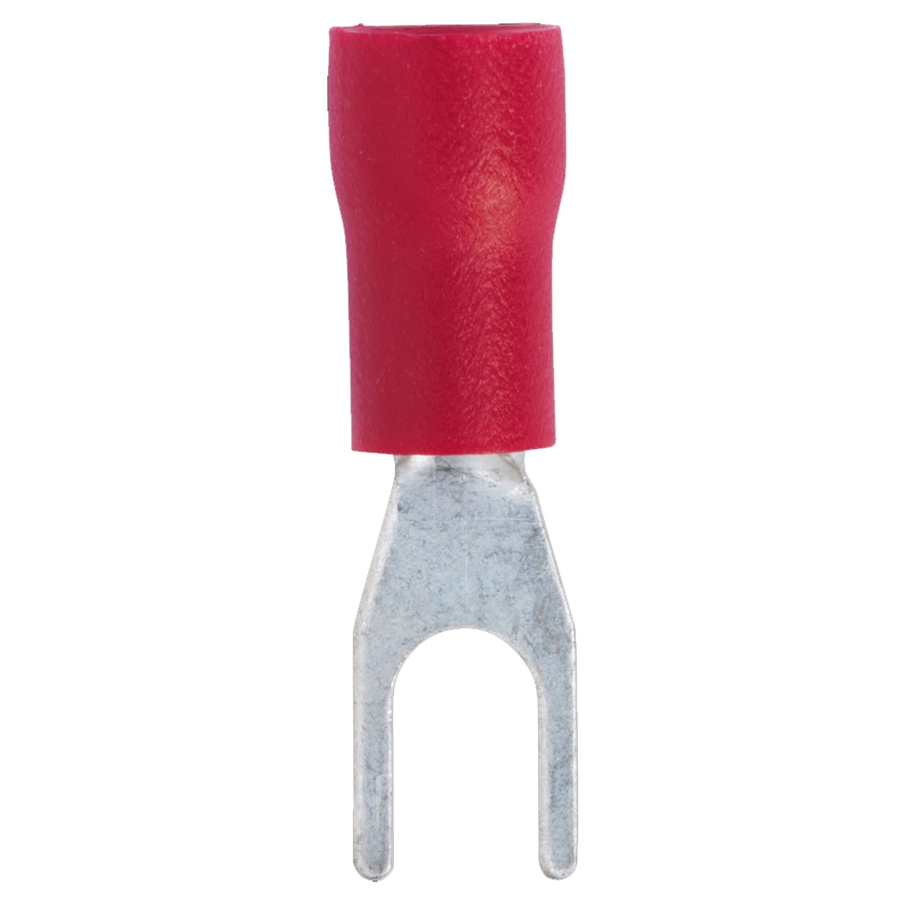 Sealey Easy-Entry Fork Terminal �3.7mm (4BA) Red Pack of 100