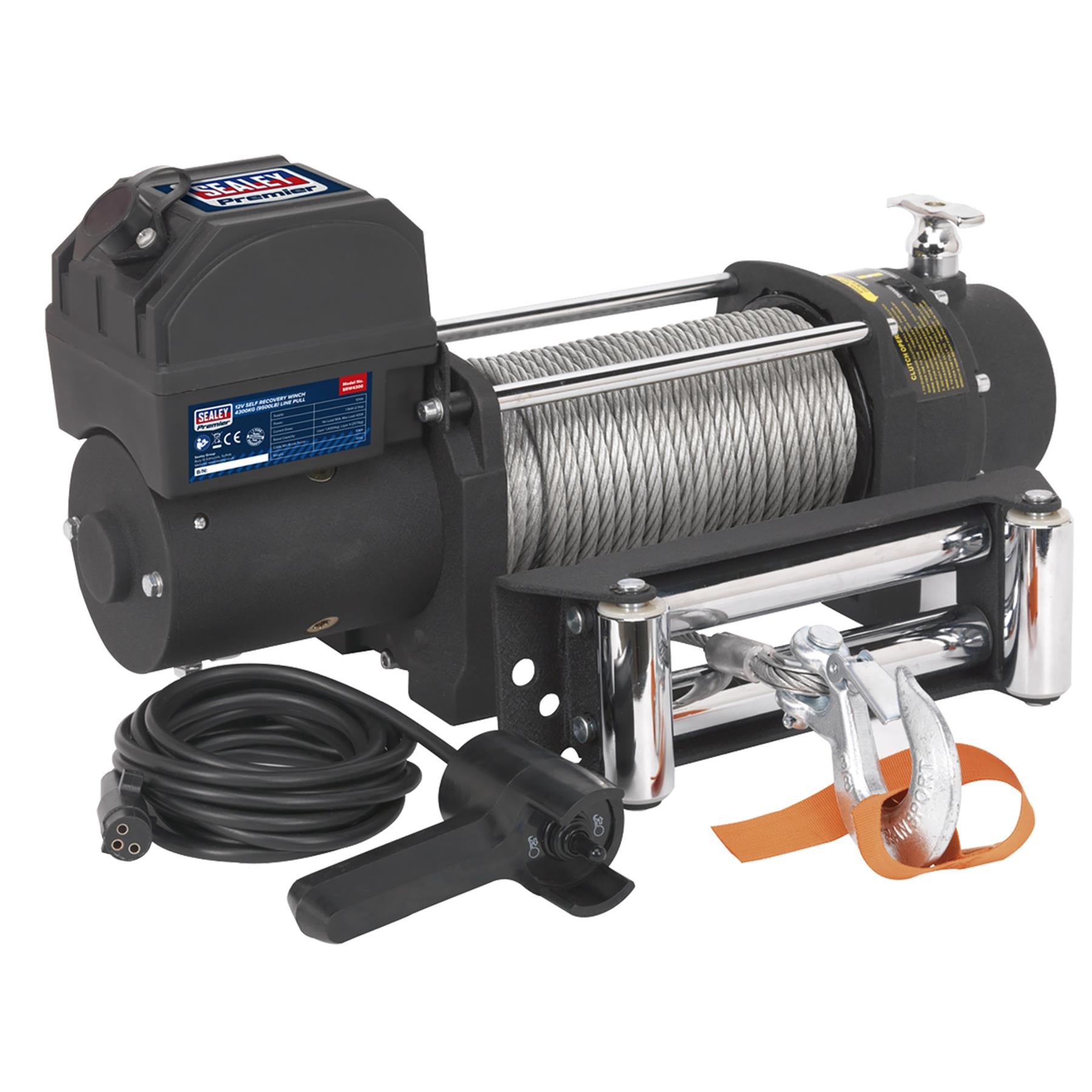 Sealey Self Recovery Winch 4300kg (9500lb) Line Pull 12V