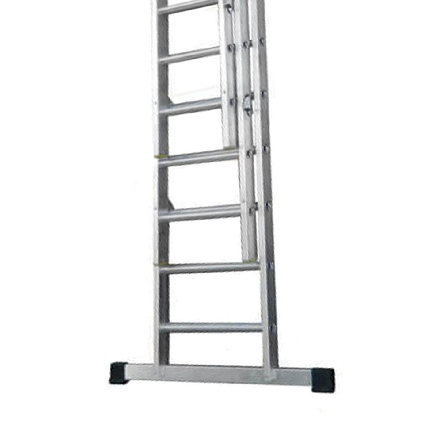 Dapetz PRo 15 Rung Aluminium Extension Ladder 4m, Triple Section, Made In Uk