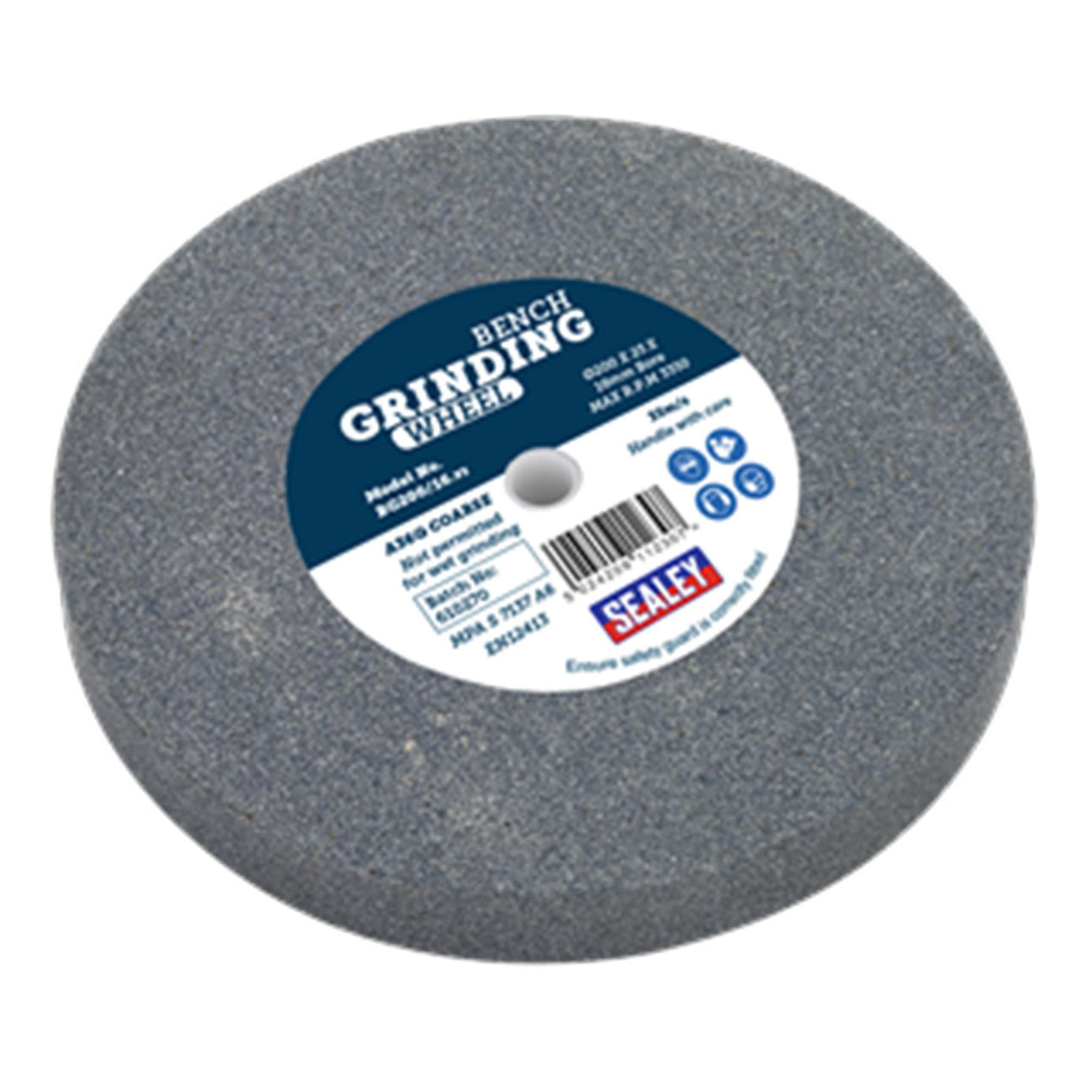 Sealey Grinding Stone �200 x 25mm 16mm Bore A36Q Coarse
