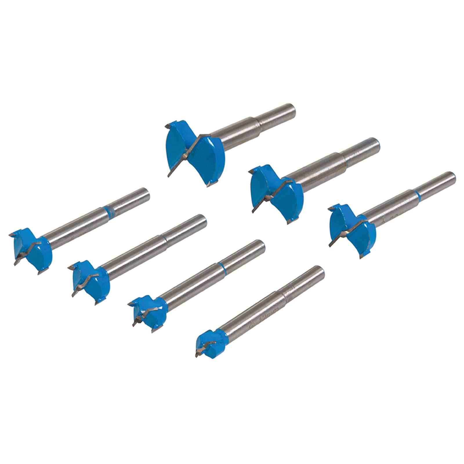 12-35mm Titanium-Coated Forstner Bit Set 7pc Hinge Hole Drilling Wood Drill Bits