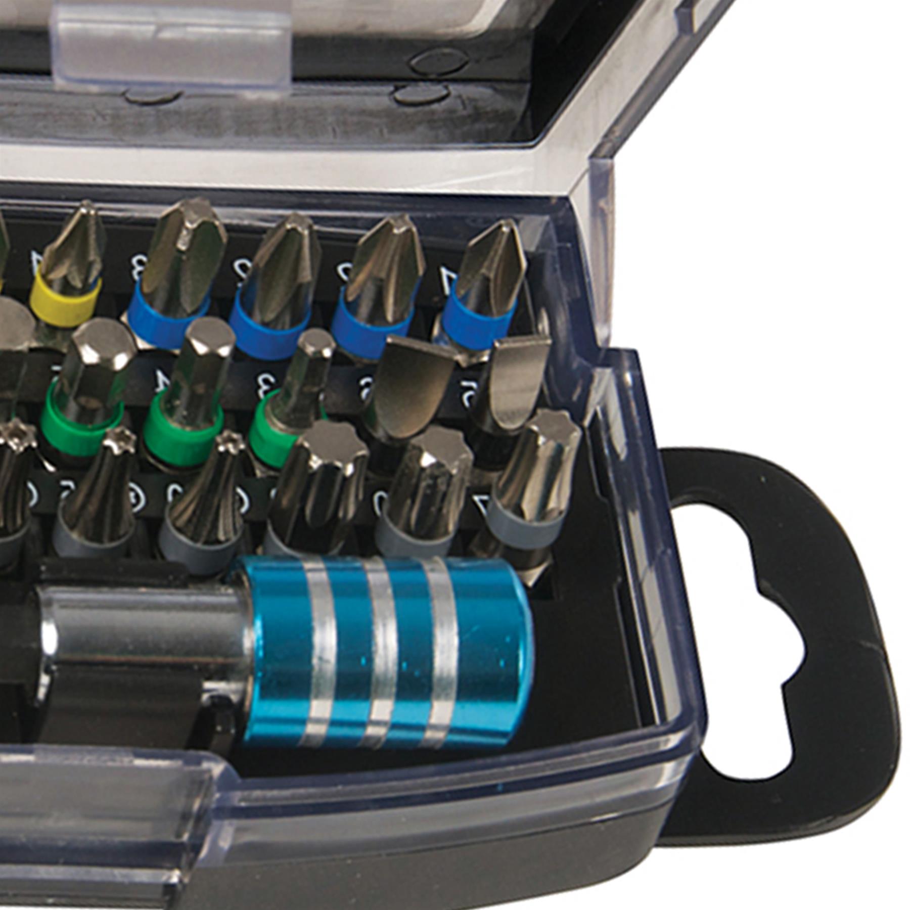 32 Pce Colour-Coded Bit Set - Hand Tools Screw Driver Drill Bits Chrome Vanadium