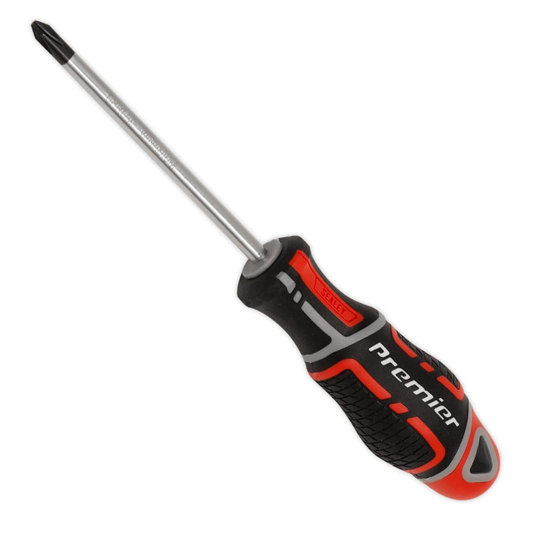Sealey Screwdriver Pozi Pozidriv #2 x 100mm Soft Grip Handle Magnetic GripMAX