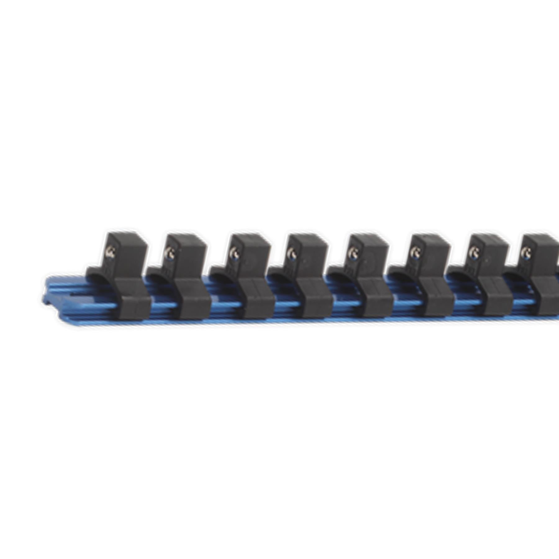 Sealey Socket Retaining Rail with 14 Clips Aluminium 3/8"Sq Drive